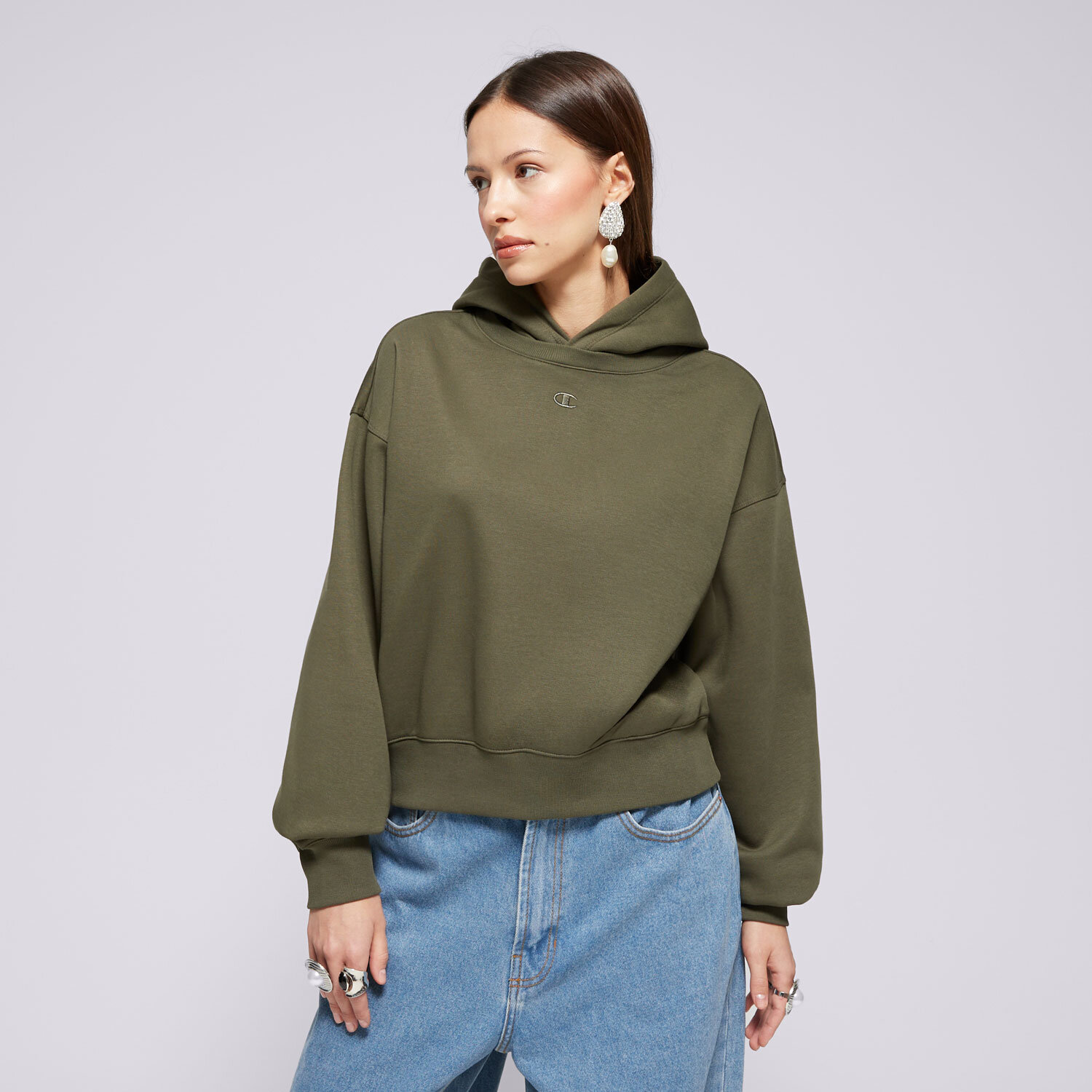 Bluza damska CHAMPION BLUZA Z KAPTUREM HOODED SWEATSHIRT 117539GS508 KHAKI