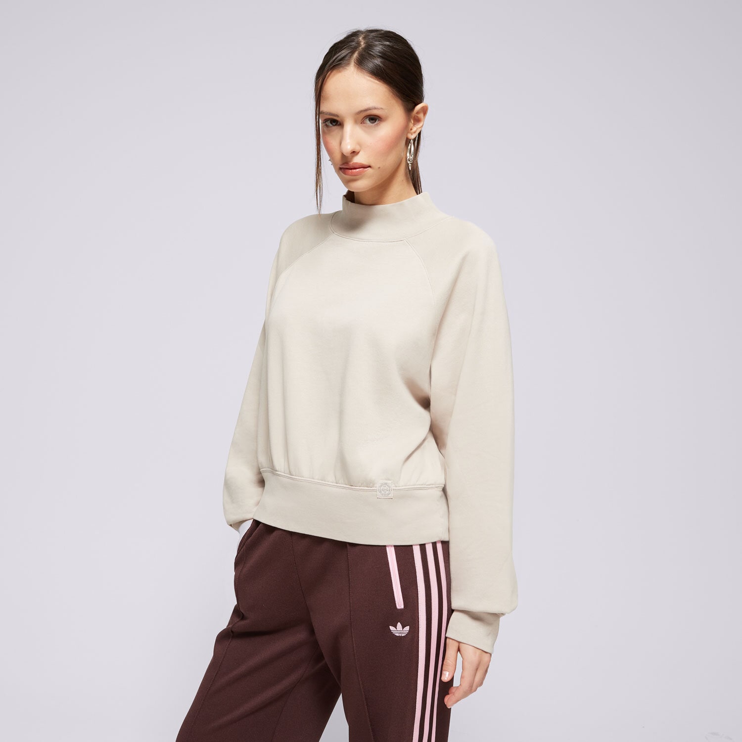 Bluza damska CHAMPION BLUZA MOCK TURTLE NECK SWEATSHIRT 117637MS016 BEŻOWY