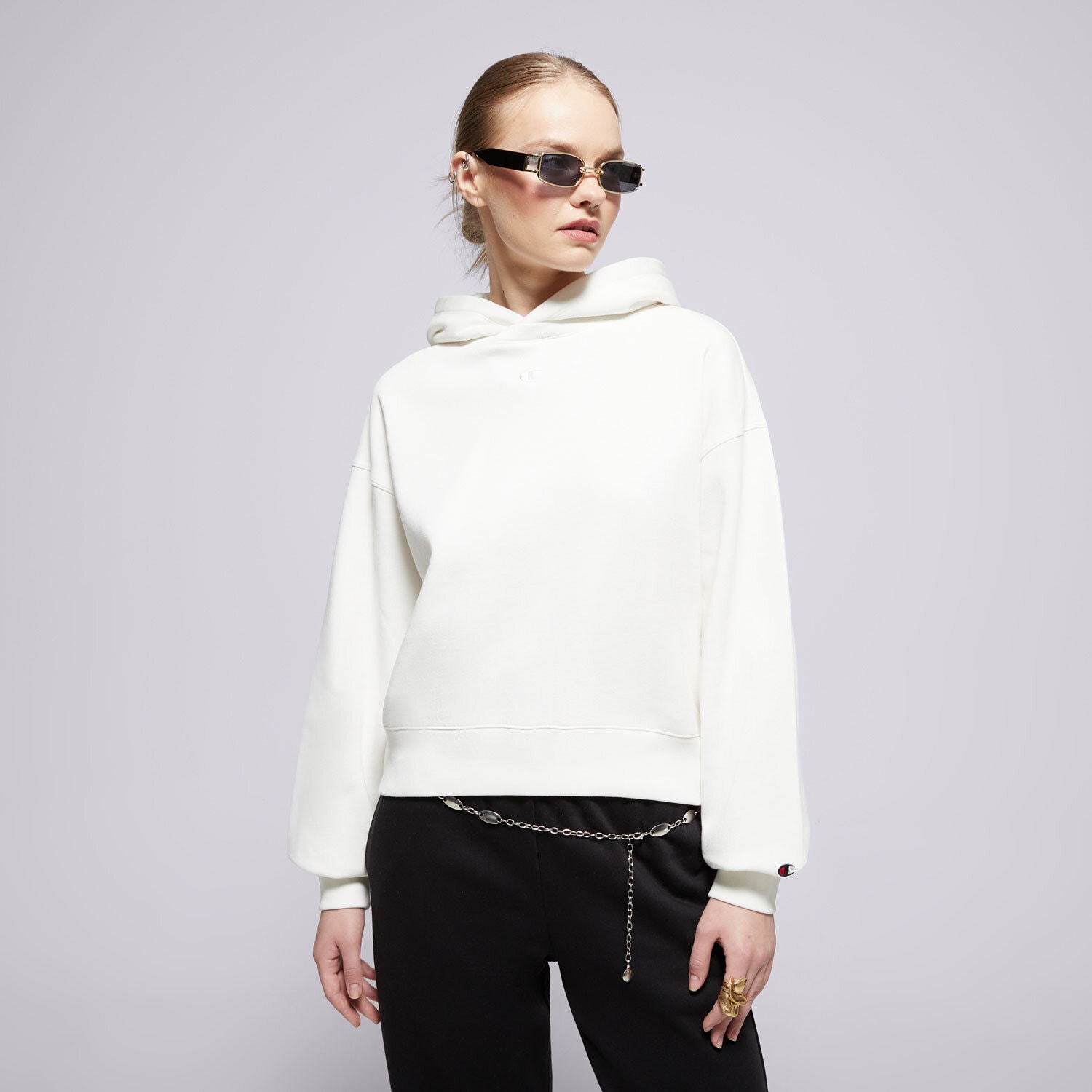 Bluza damska CHAMPION BLUZA Z KAPTUREM HOODED SWEATSHIRT 117539WW003 BIAŁY
