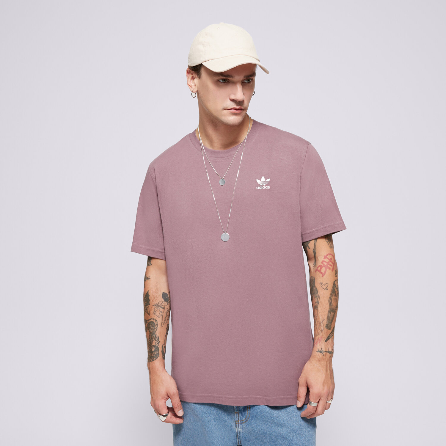 Koszulka, t-shirt sportowy męski ADIDAS T-SHIRT ESS TEE IZ2104 FIOLETOWY