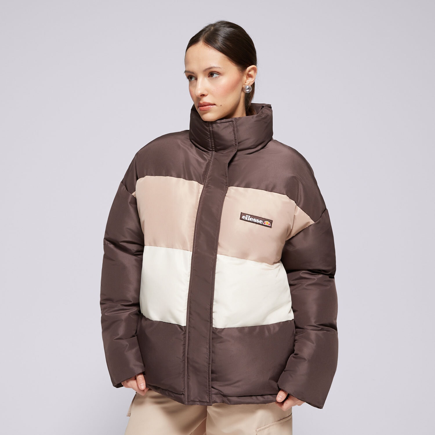 Kurtka zimowa damska ELLESSE KURTKA PUCHOWA ROSALENA BRWN PADDED JACKET SGP16127200 BRĄZOWY