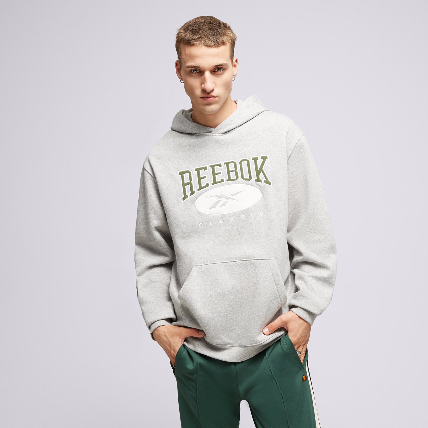 Bluza męska REEBOK BLUZA Z KAPTUREM CL AE HOODIE 100036875 SZARY