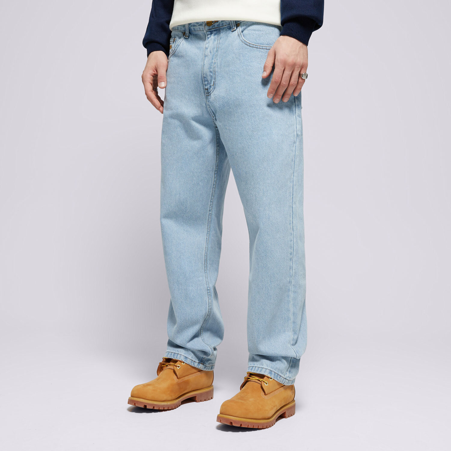Spodnie sportowe męskie PROSTO SPODNIE JEANS BLOX LIGHT BLUE KL242MPAN3021 NIEBIESKI