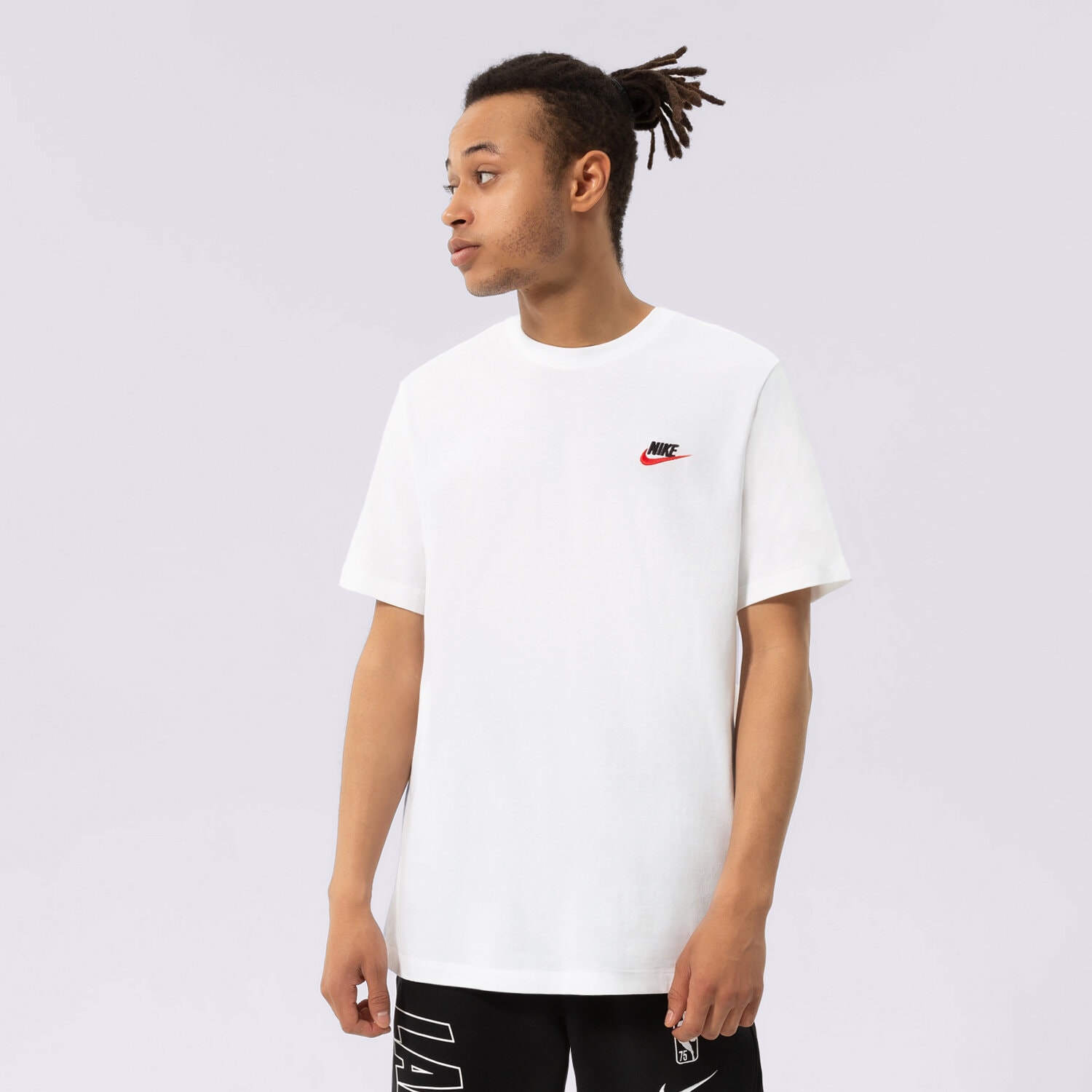 Koszulka, t-shirt sportowy męski NIKE T-SHIRT SPORTSWEAR CLUB FLEECE AR4997-100 BIAŁY