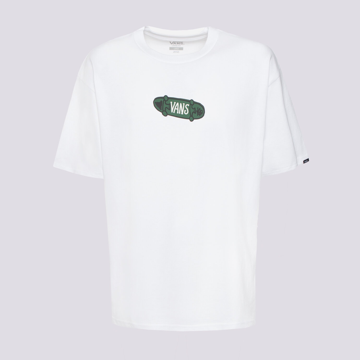 Koszulka, t-shirt sportowy męski VANS T-SHIRT SKATER LOOSE SS VN000KTZWHT BIAŁY
