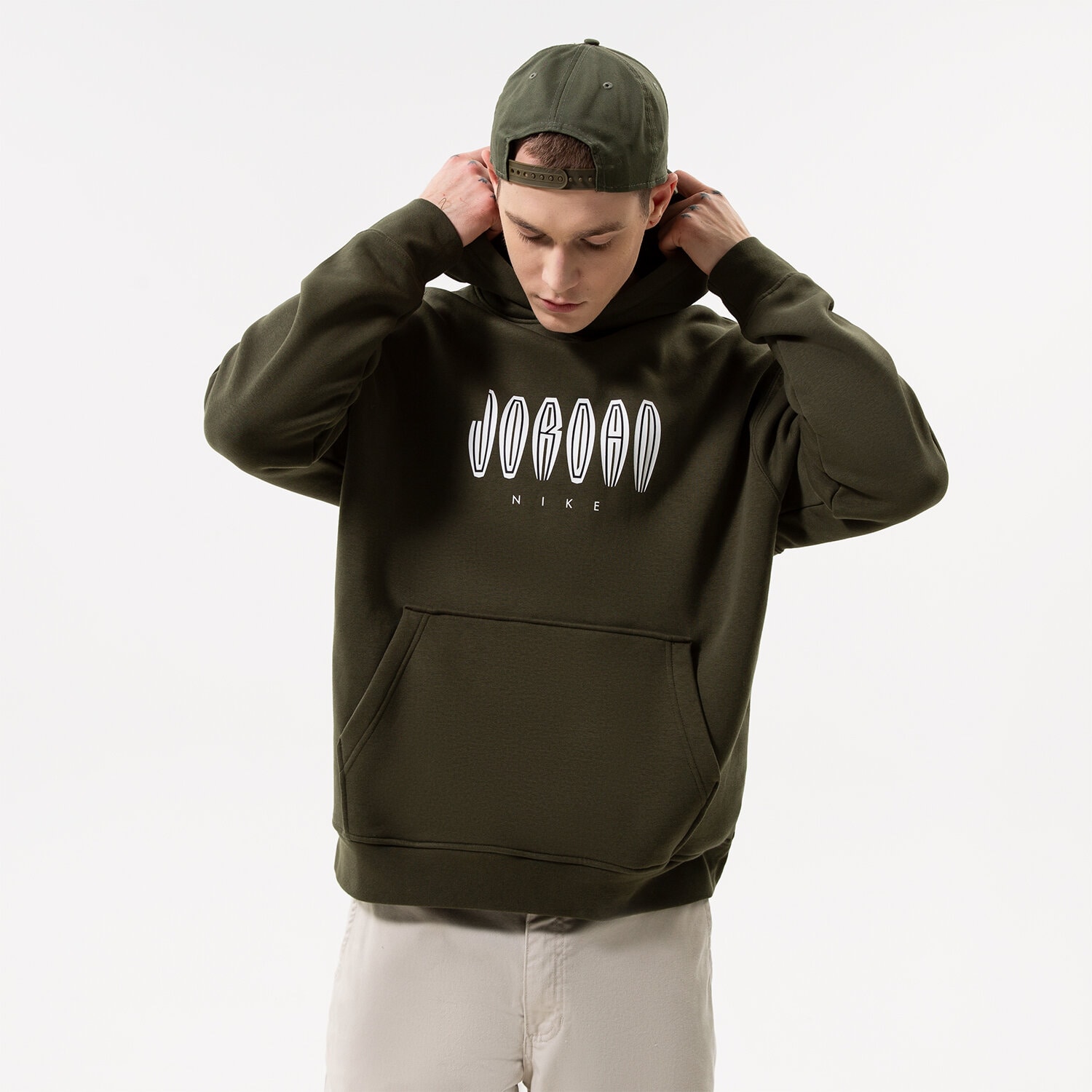 Bluza męska JORDAN BLUZA Z KAPTUREM M J FLT MVP JD FLC PO DQ7559-325 KHAKI