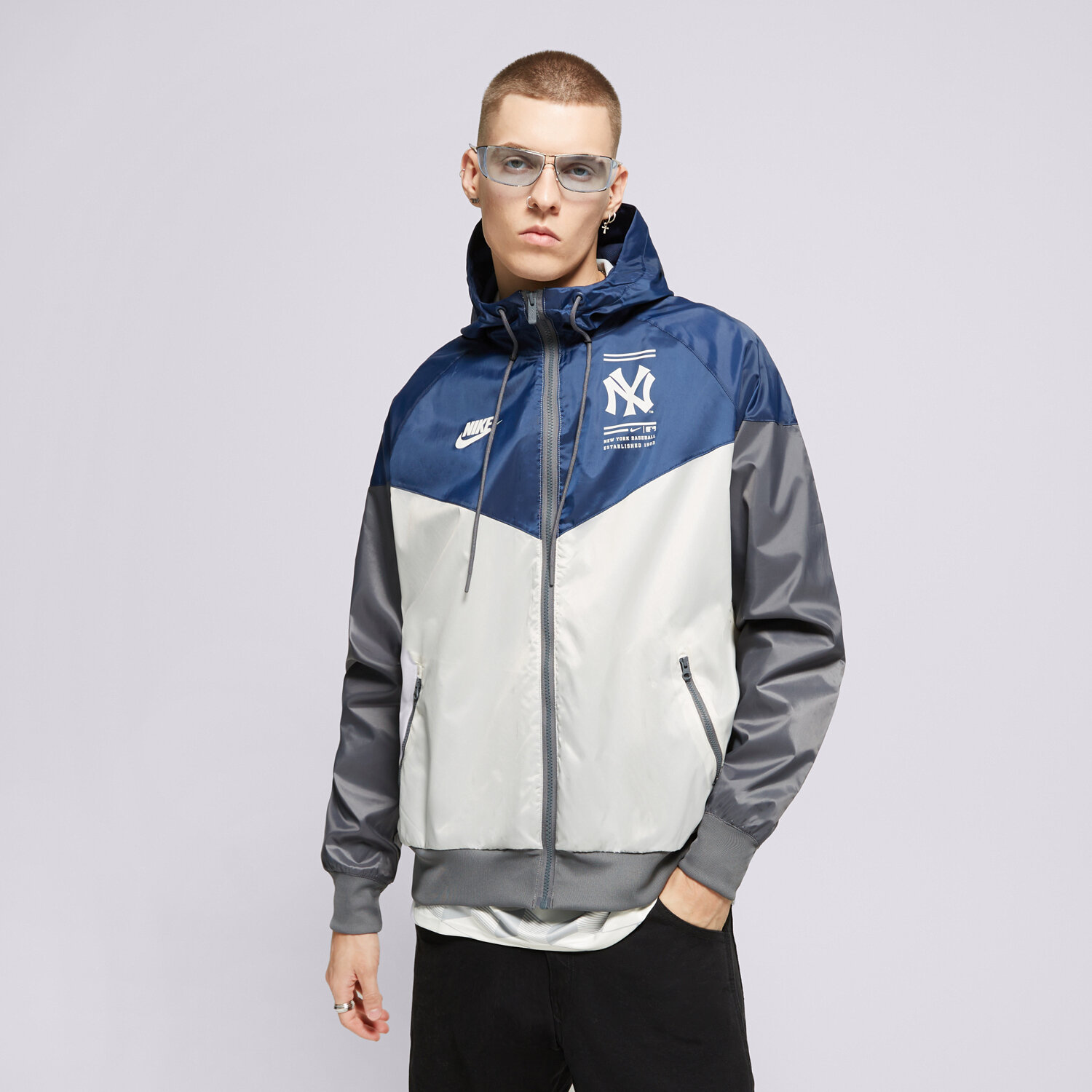 Kurtka wiosenna / jesienna męska NIKE KURTKA WINDRUNNER NEW YORK YANKEES MLB 01BZ-09IU-N27-WWC GRANATOWY