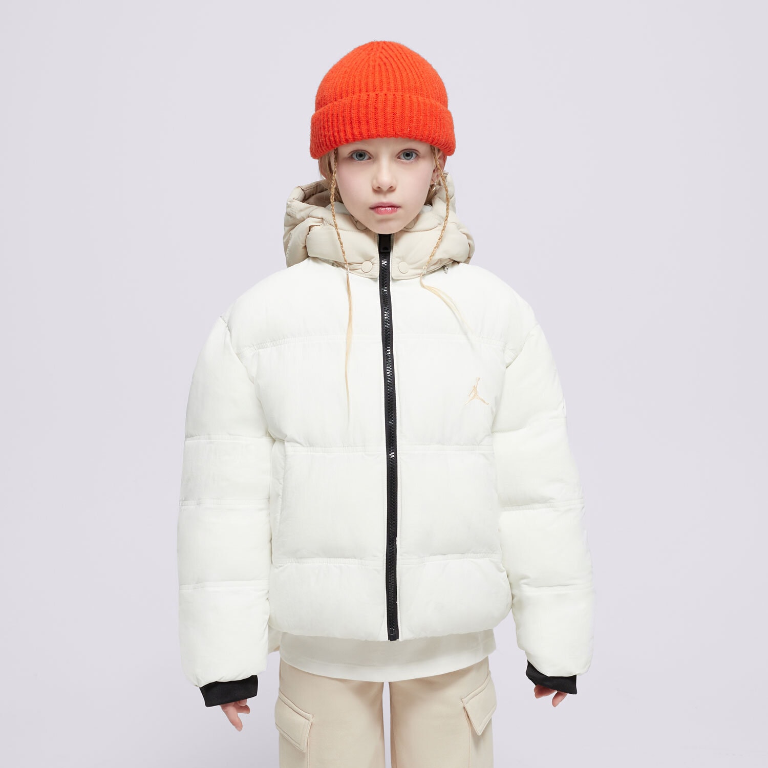Dziecięca kurtka przejściowa (wiosenna/jesienna) JORDAN KURTKA ZIMOWA- JDG HEAVIEST WT PUFFER GIRL 45D196-782 KREMOWY