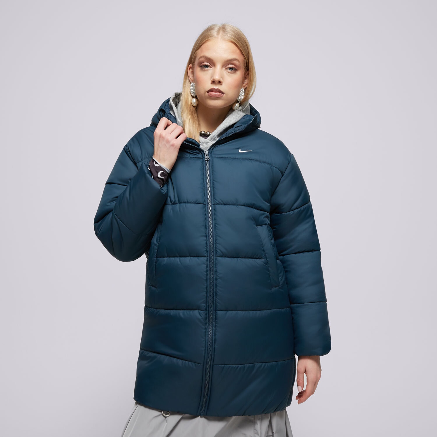 Kurtka zimowa damska NIKE PŁASZCZ W NSW TF SNFL NK CLSC PRKA FZ5903-478 NIEBIESKI