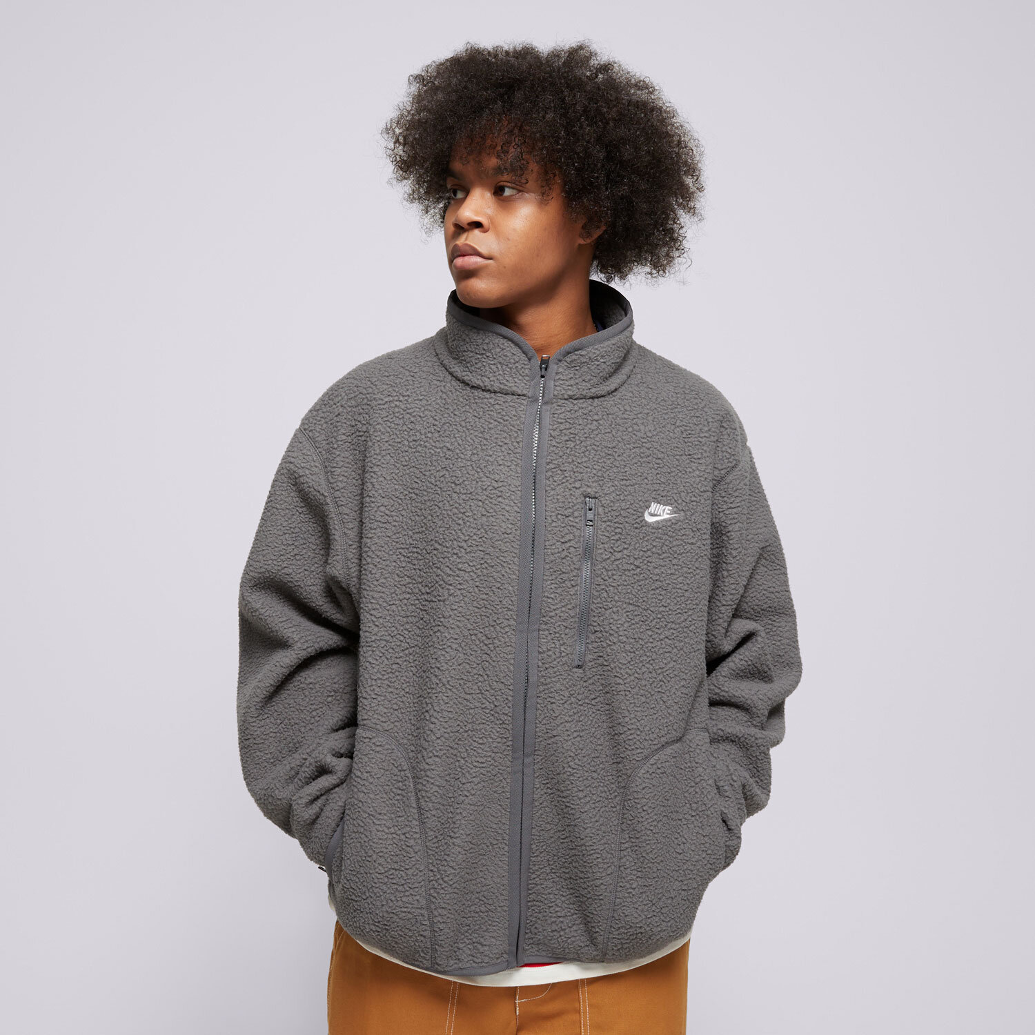 Bluza męska NIKE POLAR M NK CLUB SSNL WINTER JKT FZ0888-068 SZARY