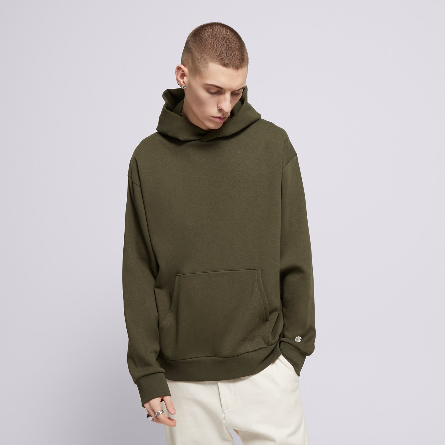 Bluza męska CHAMPION BLUZA Z KAPTUREM HOODED SWEATSHIRT 220423GS508 KHAKI