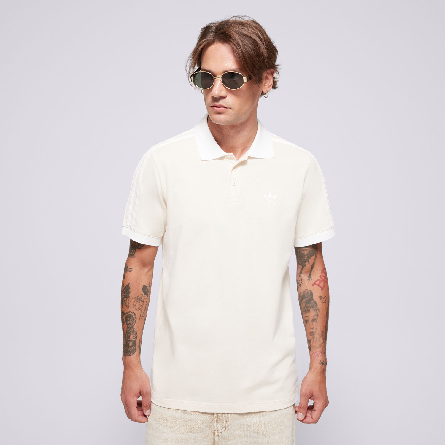 Koszulka, t-shirt sportowy męski ADIDAS POLO 3-STRIPE POLO IZ3070 BIAŁY