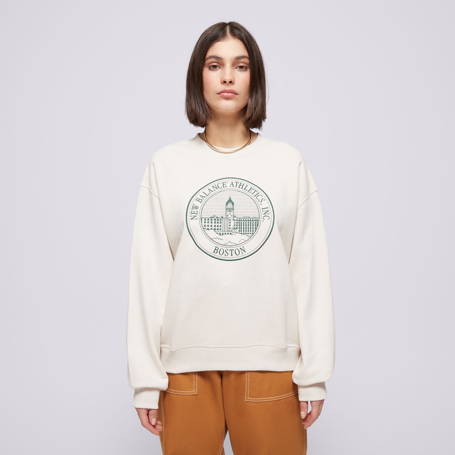 Bluza damska NEW BALANCE BLUZA ATHLETICS TERRY OVERSIZED CREST WT43553LIT BEŻOWY