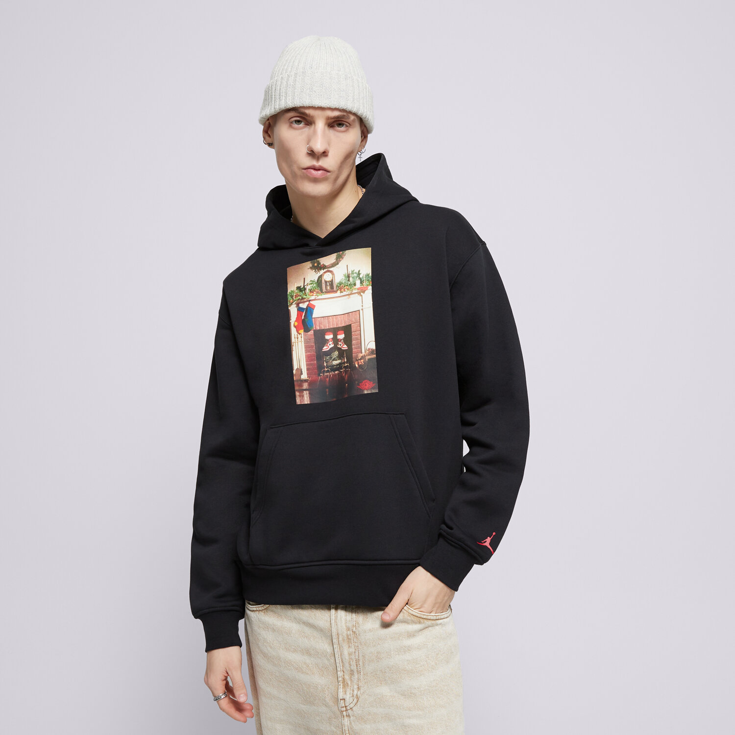 Bluza męska JORDAN BLUZA Z KAPTUREM M J JM CHIMNEY FLC PO HQ5654-010 CZARNY