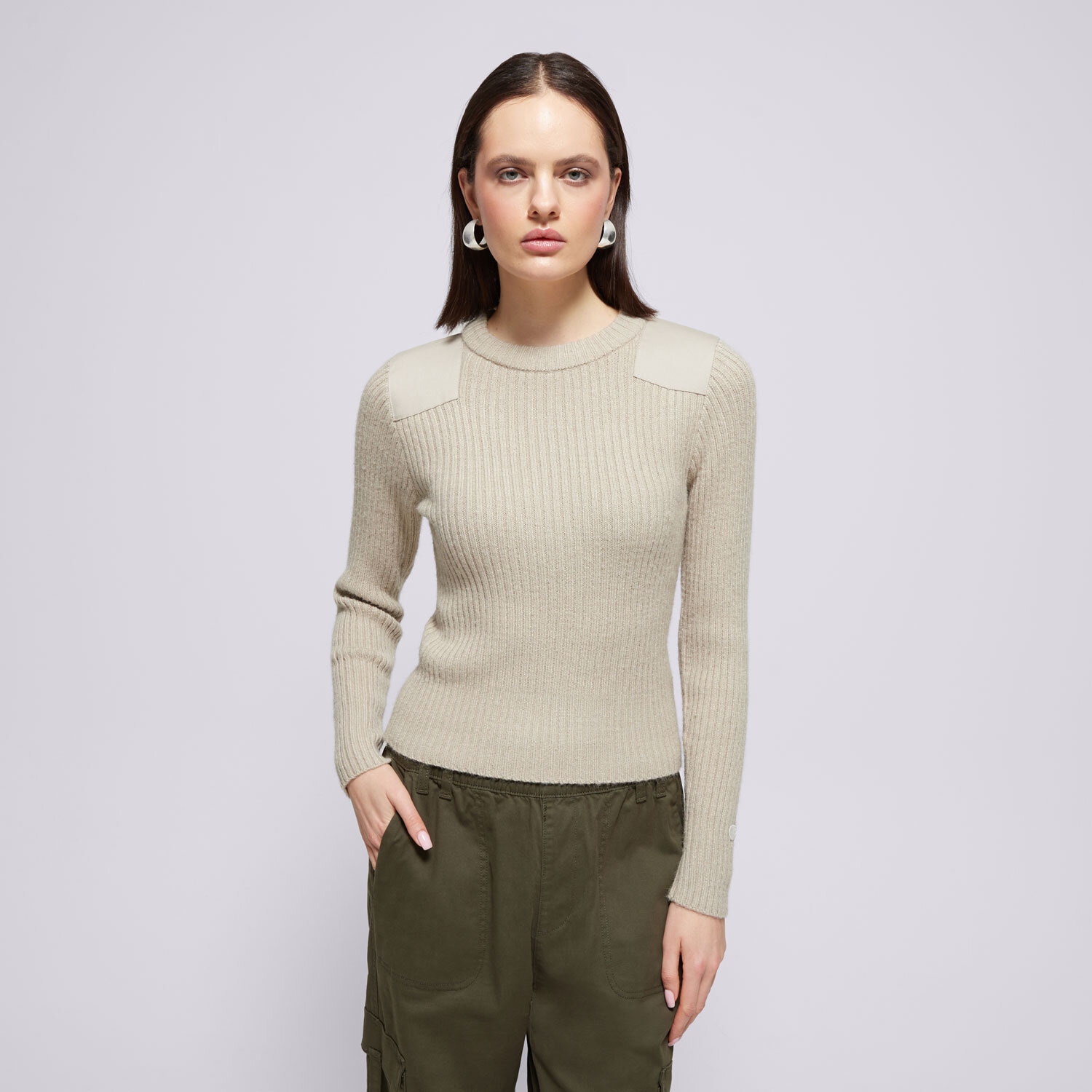 Bluza damska CHAMPION SWETER CREWNECK SWEATER 117495ES057 BEŻOWY