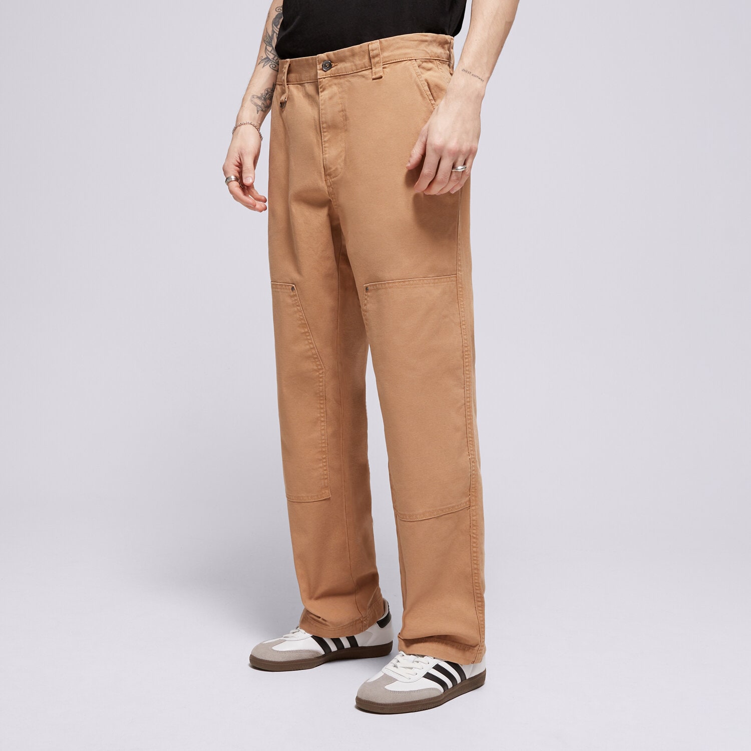 Spodnie sportowe męskie CHAMPION SPODNIE STRAIGHT HEM PANTS 220506MS034 BEŻOWY
