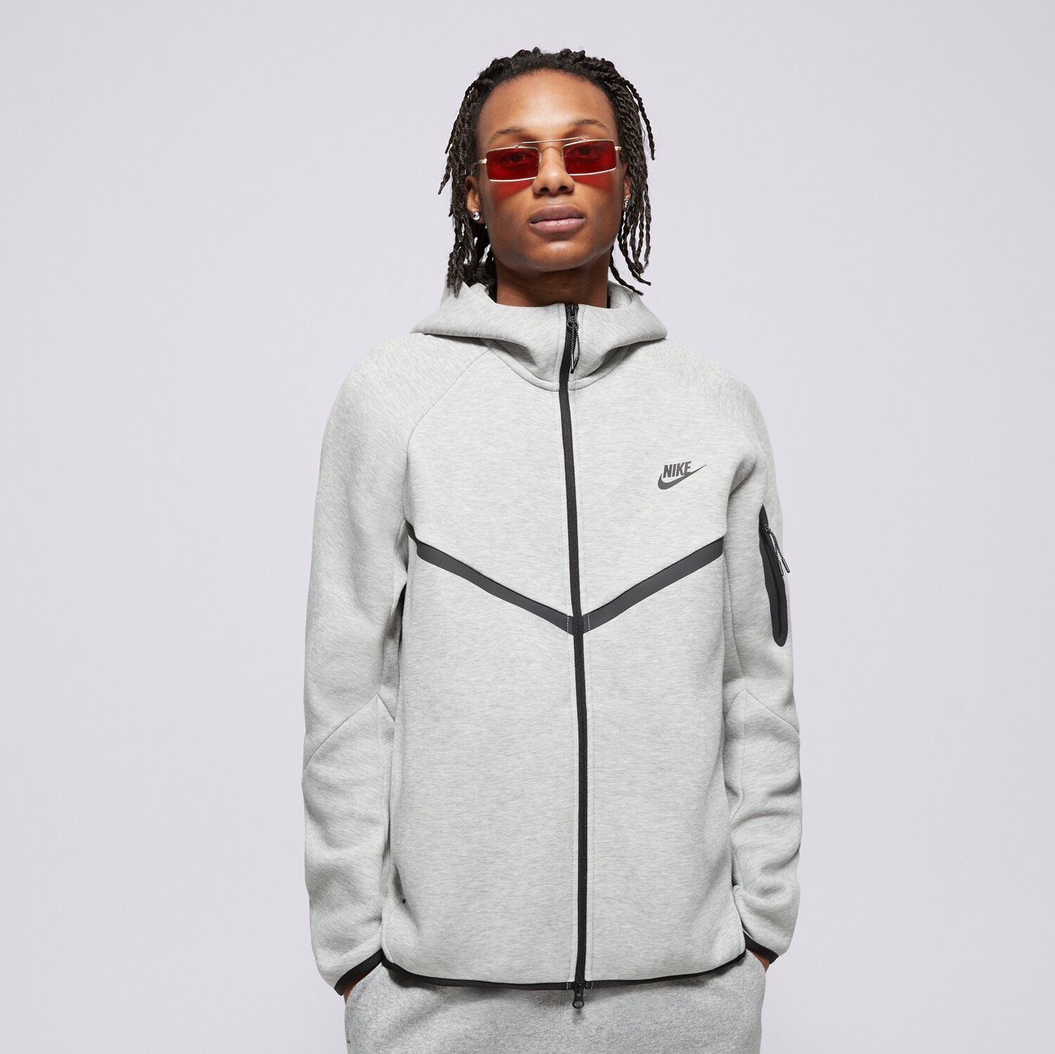 Bluza męska NIKE BLUZA Z KAPTUREM M NK TCH FLC FZ WR HOODIE HV0949-063 SZARY