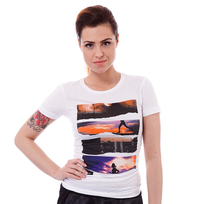 Koszulka, t-shirt damski NIKE T-SHIRT SUNSET SS TEE 534208100 BIAŁY