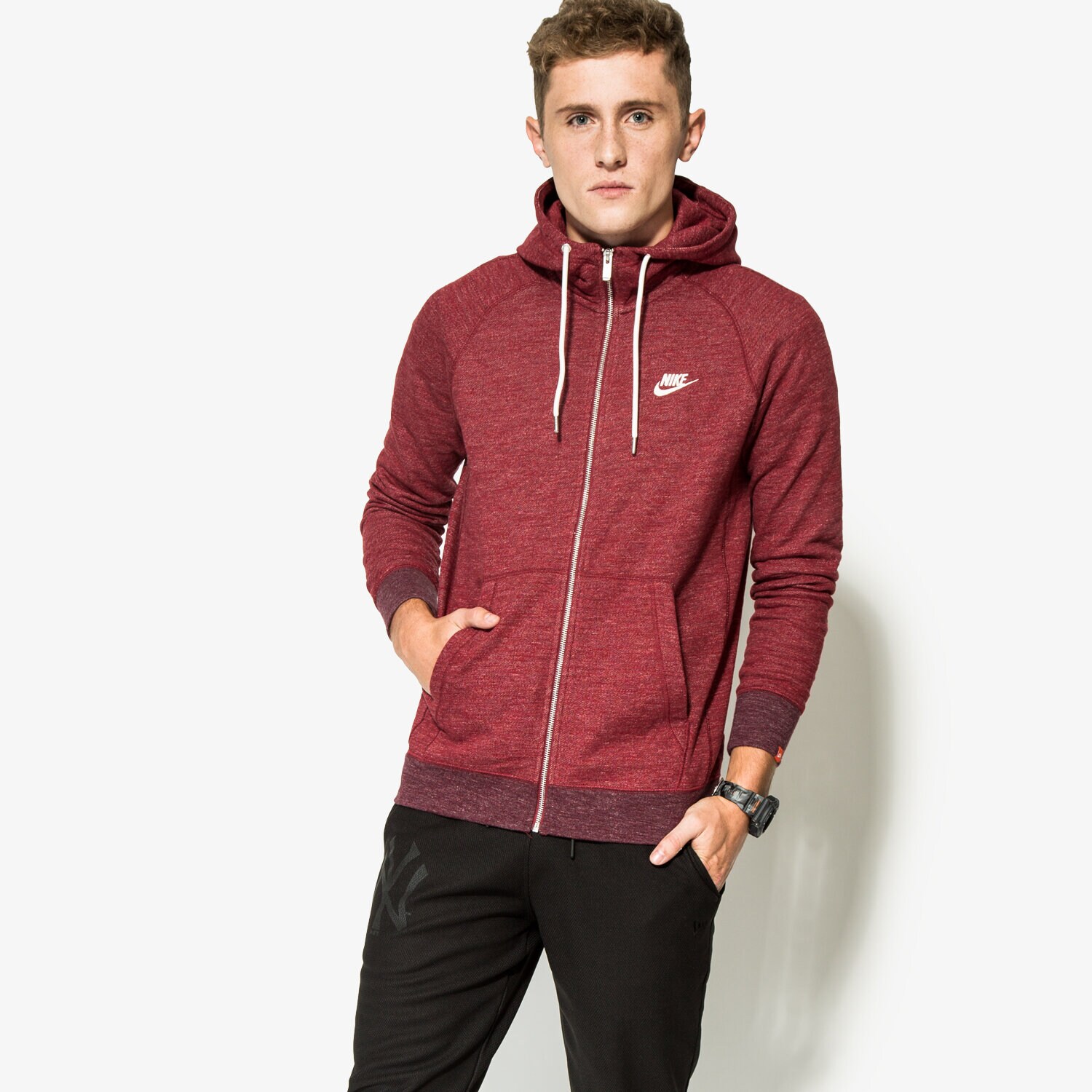 Bluza męska NIKE BLUZA M NSW LEGACY HOODIE FZ FT 805057677 BORDOWY