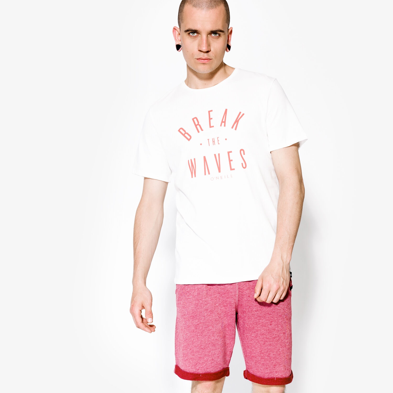 Koszulka, t-shirt sportowy męski O'NEILL T-SHIRT SS WAVES 7A37201030 BIAŁY