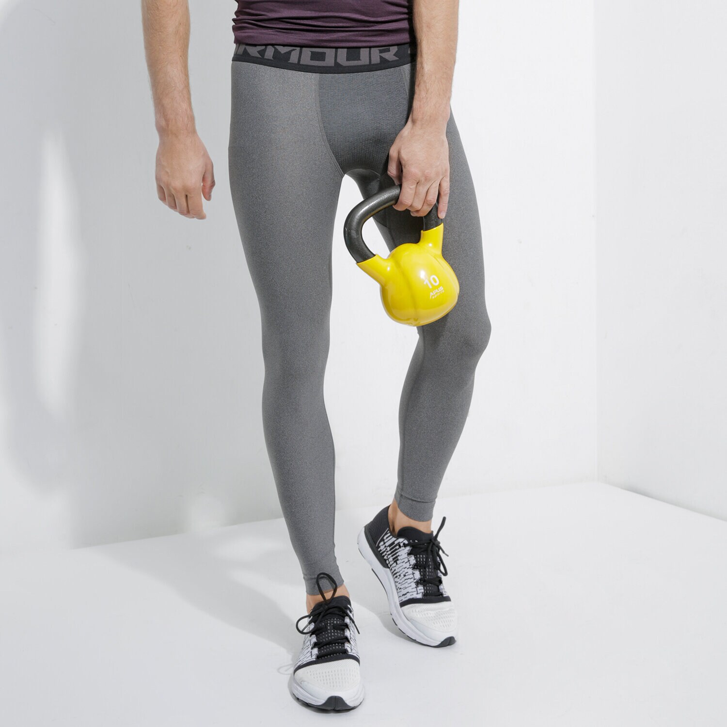 Spodnie sportowe męskie UNDER ARMOUR LEGGINGS HG ARMOUR 2.0 LEGGING 1289577090 SZARY