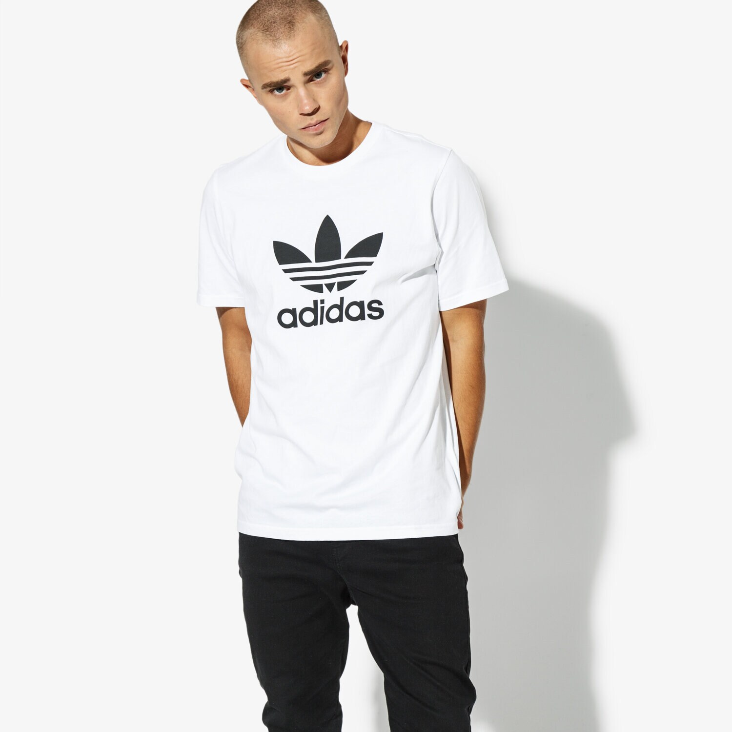 Koszulka, t-shirt sportowy męski ADIDAS T-SHIRT SS TREFOIL T-SHIRT ADICOLOR CW0710 BIAŁY