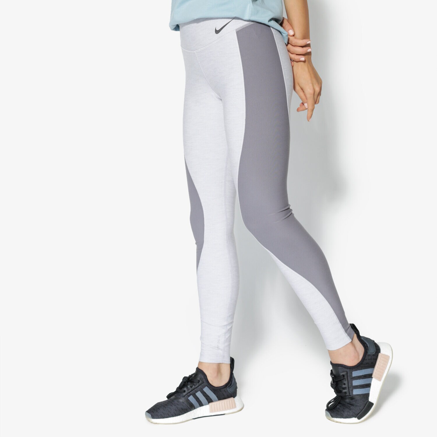 Spodnie sportowe damskie NIKE LEGGINGS W NK PWR TGHT HI SLBD HTR 892291-027 SZARY
