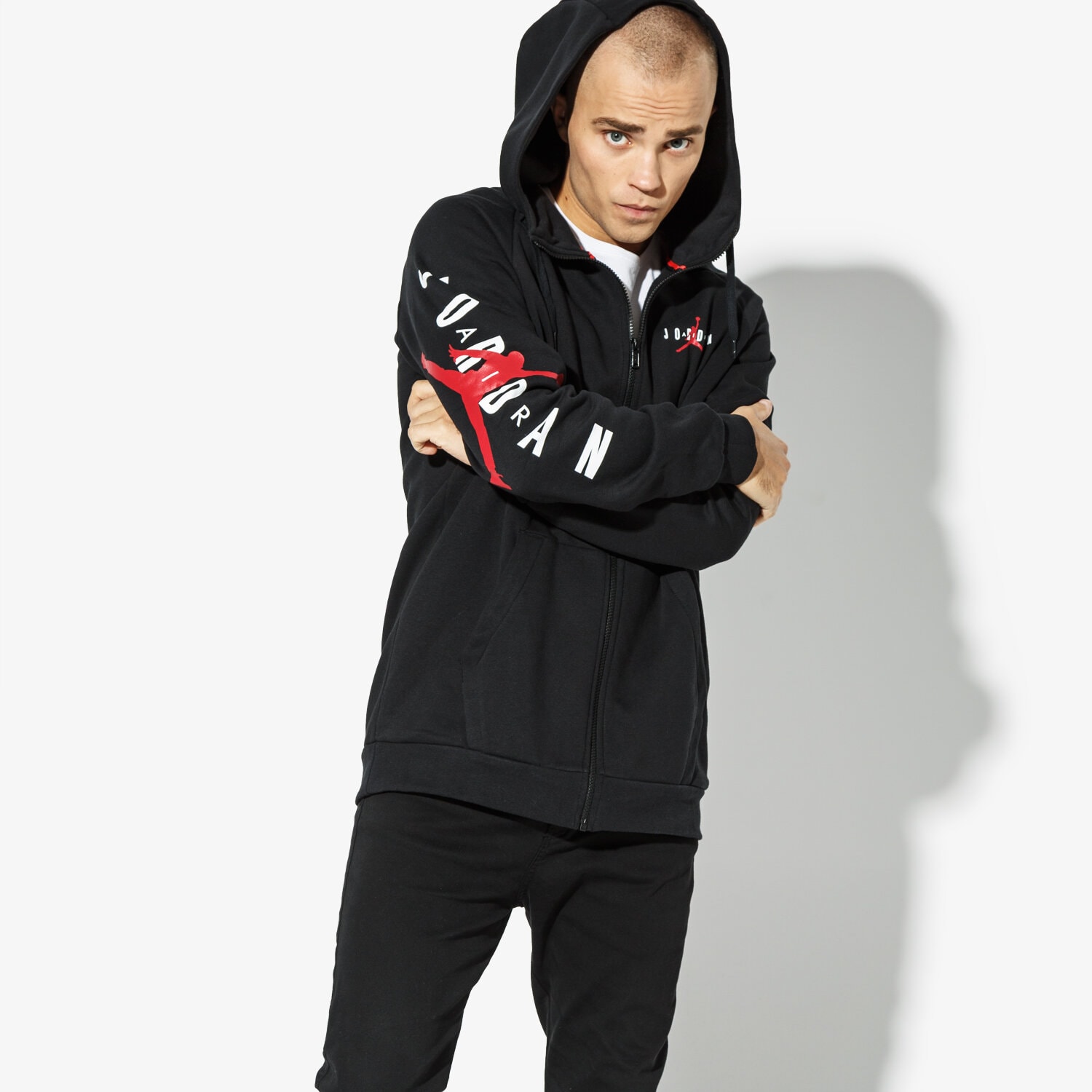Bluza męska JORDAN BLUZA JORDAN JUMPMAN AIR FLEECE FZ AH6240-011 CZARNY
