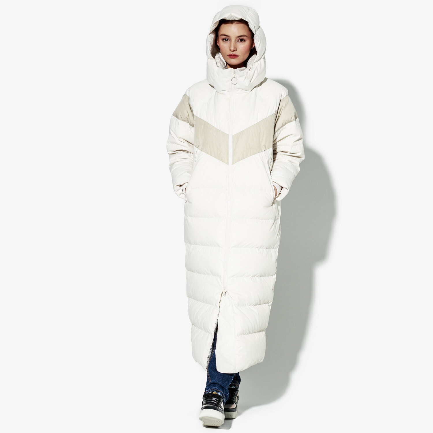 Kurtka zimowa damska NIKE KURTKA W NSW DWN FILL PARKA LONG AH8694-030 BIAŁY