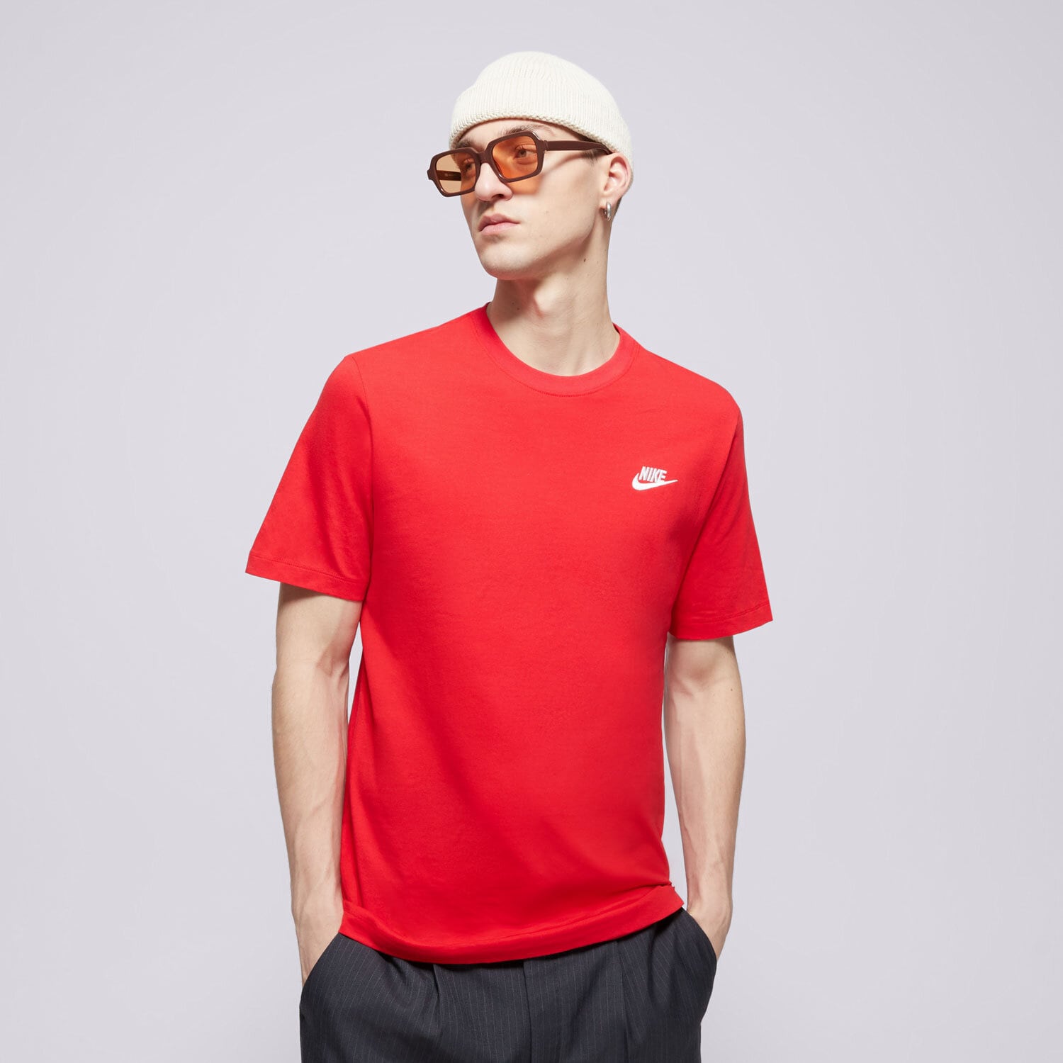 Koszulka, t-shirt sportowy męski NIKE SPORTSWEAR CLUB T-SHIRT AR4997-657 CZERWONY