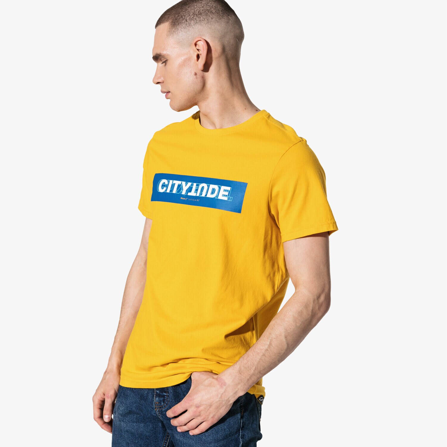 Koszulka, t-shirt sportowy męski CONFRONT T-SHIRT SS CITYTUDE CF19TSM90001 ŻÓŁTY