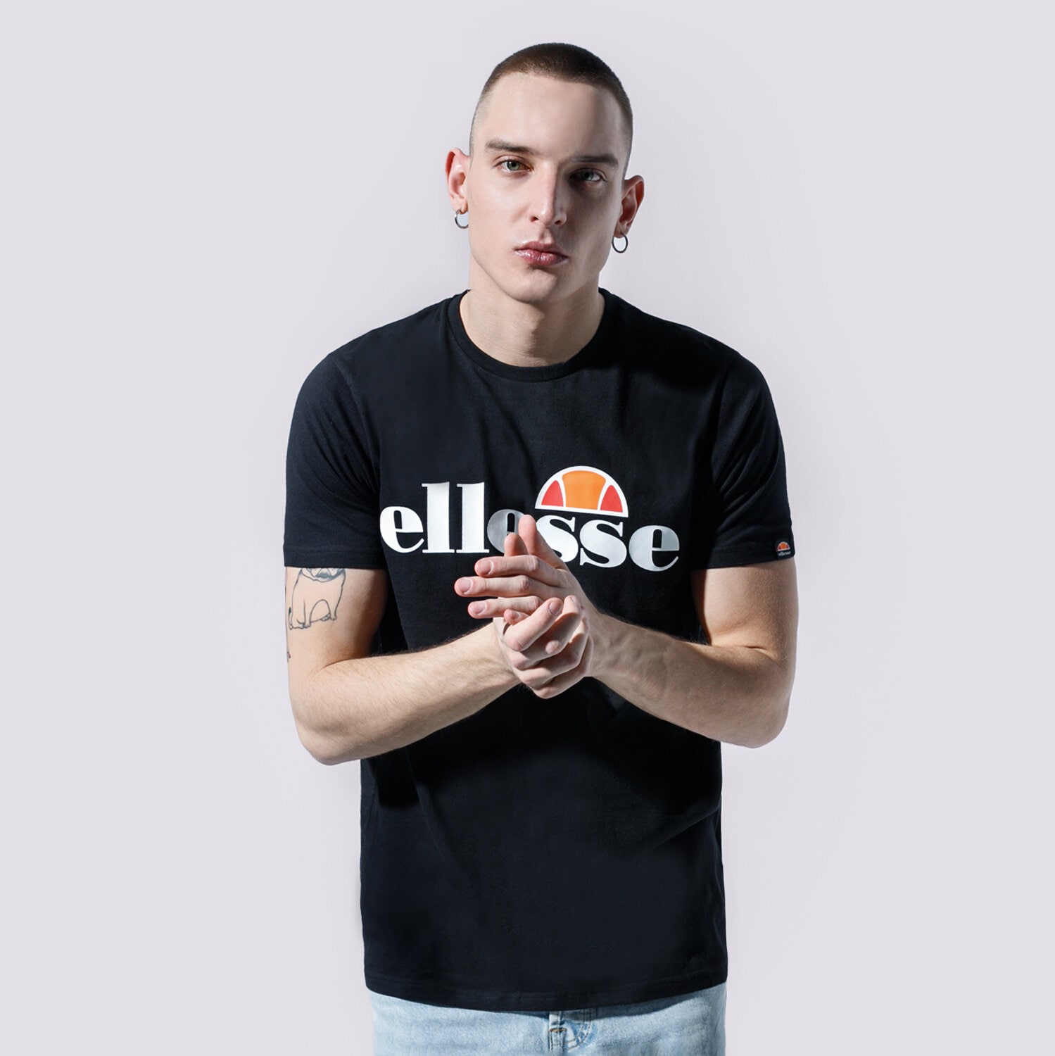 Koszulka, t-shirt sportowy męski ELLESSE T-SHIRT SL PRADO BLK SHC07405011 CZARNY