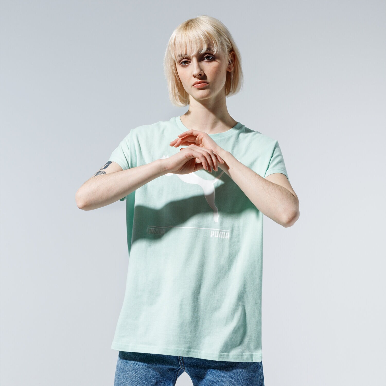 Koszulka, t-shirt damski PUMA T-SHIRT NU-TILITY TEE 58137132 ZIELONY