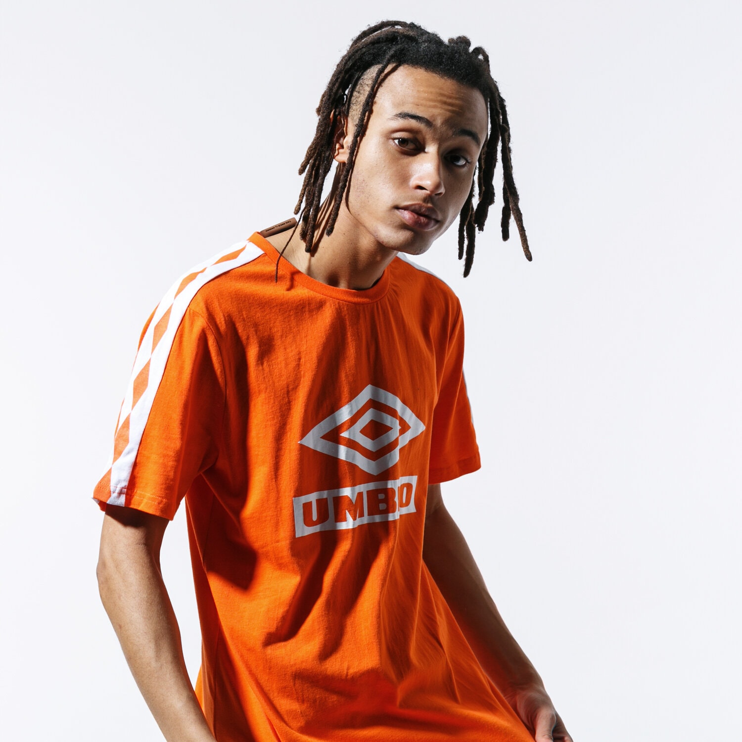 Koszulka, t-shirt sportowy męski UMBRO T-SHIRT CLASSIC TAPE TEE ORA UL39TSM88001 POMARAŃCZOWY