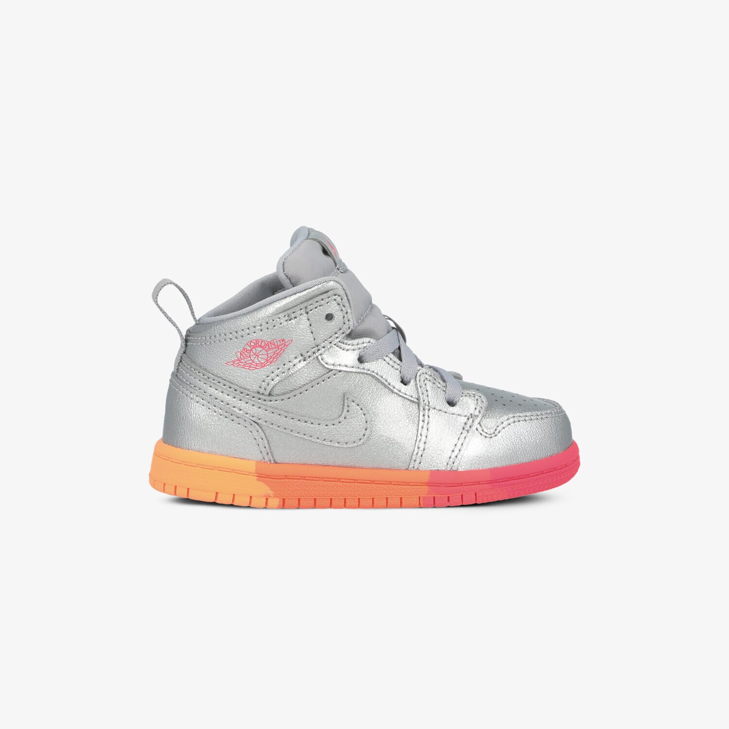 Buty sneakersy dla dzieci JORDAN 1 MID GT 644507-006 SREBRNY