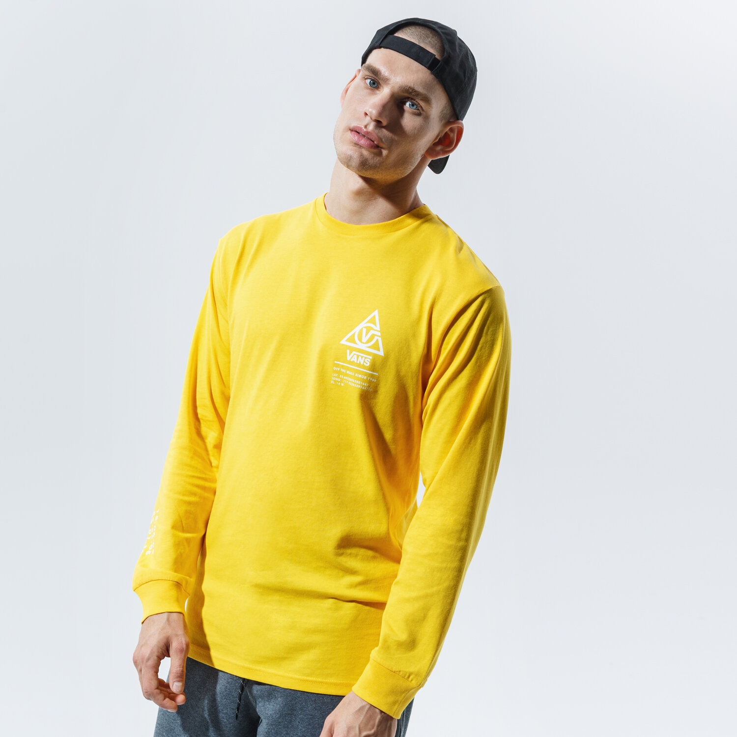 Koszulka, t-shirt sportowy męski VANS T-SHIRT 66 SUPPLY LS VN0A4TUT85W1 ŻÓŁTY