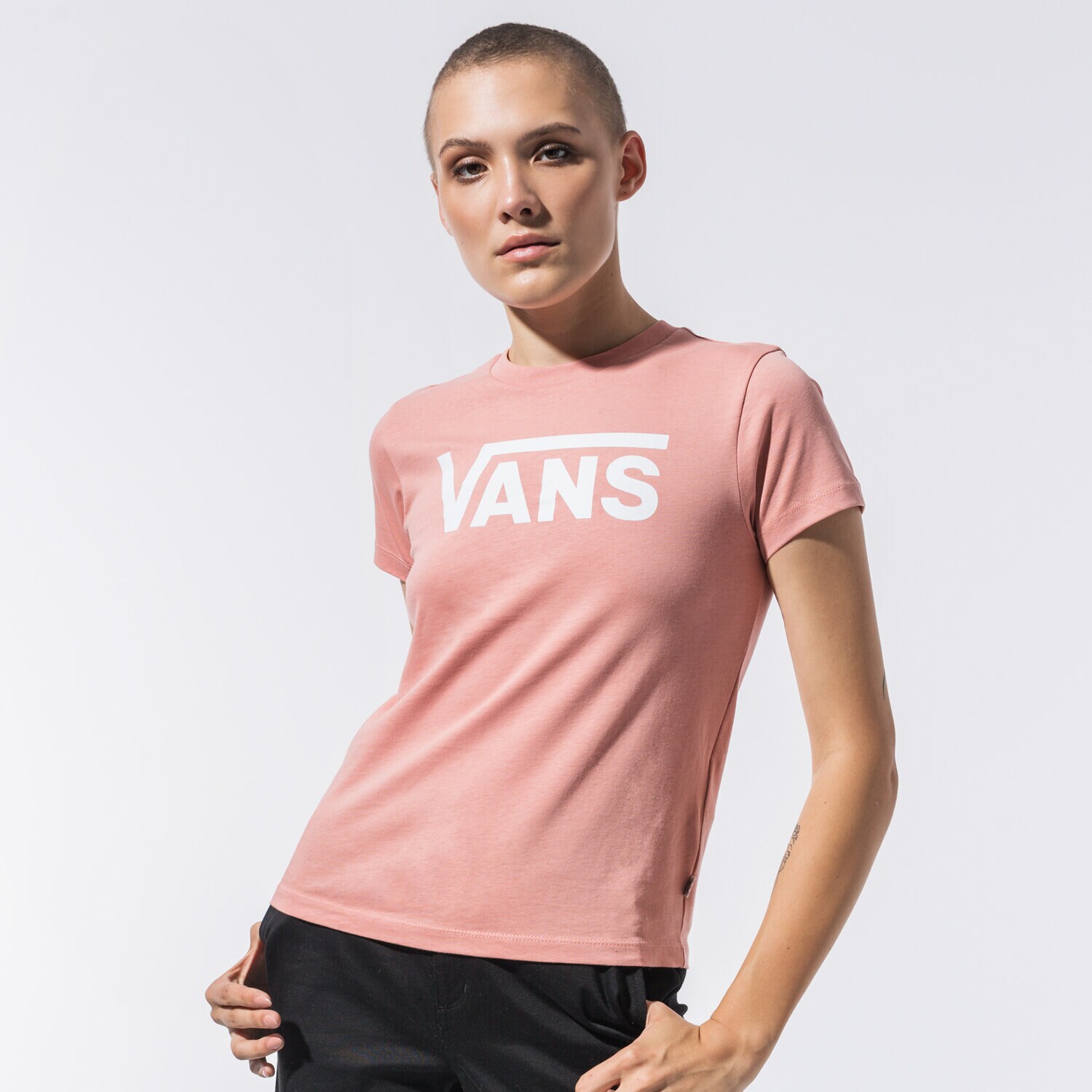 Koszulka, t-shirt damski VANS T-SHIRT FLYING V CREW TEE VN0A3UP4ZLS1 RÓŻOWY