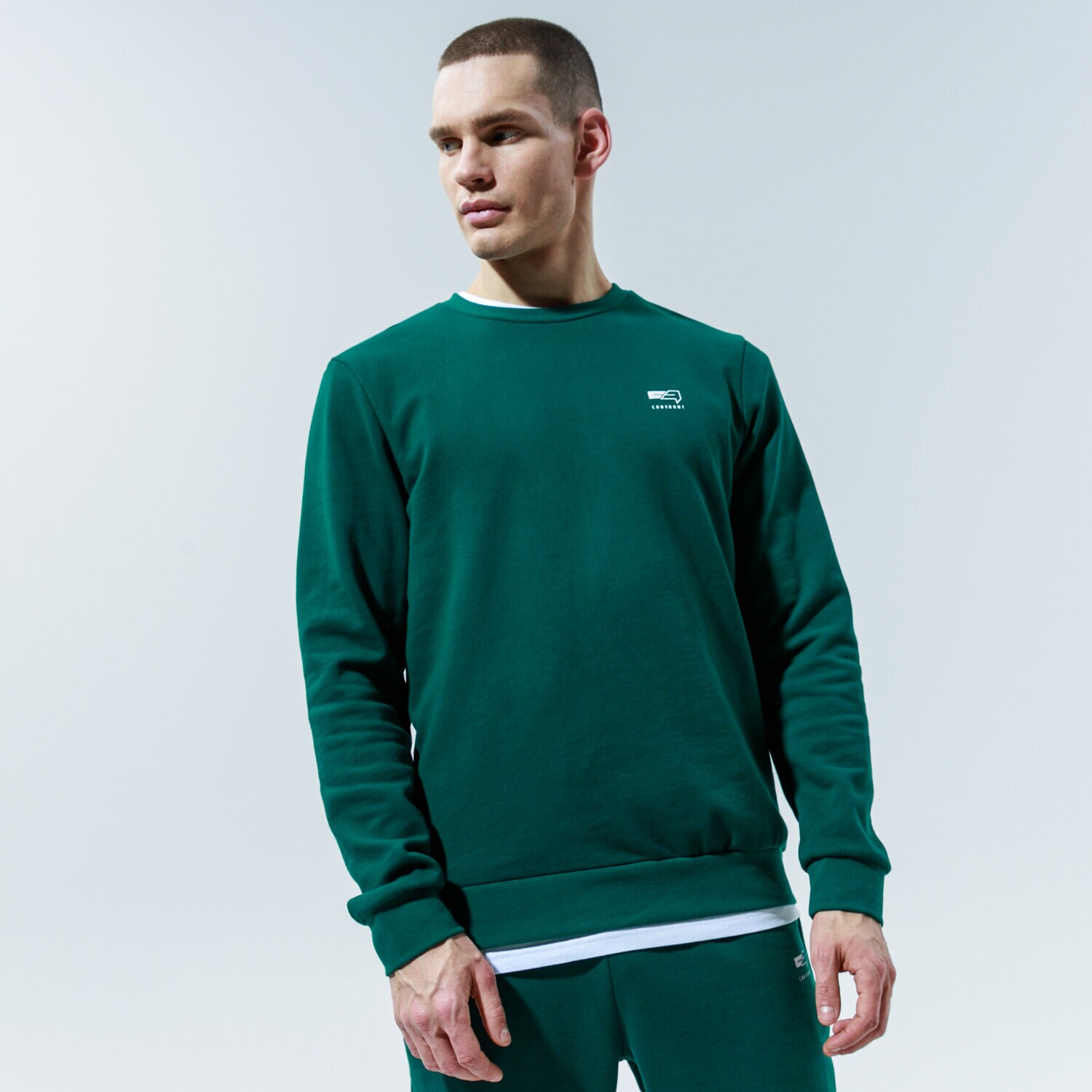 Bluza męska CONFRONT BLUZA ESSENTAL CREW CF320BLM39002 ZIELONY