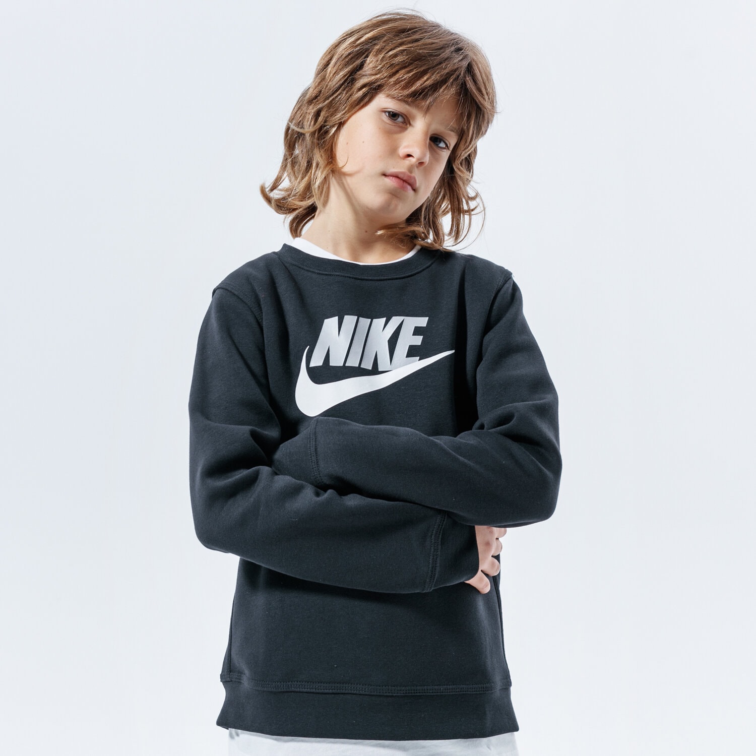 Sportowa bluza dziecięca NIKE BLUZA SPORTSWEAR CLUB FLEECE BOY CV9297-011 CZARNY