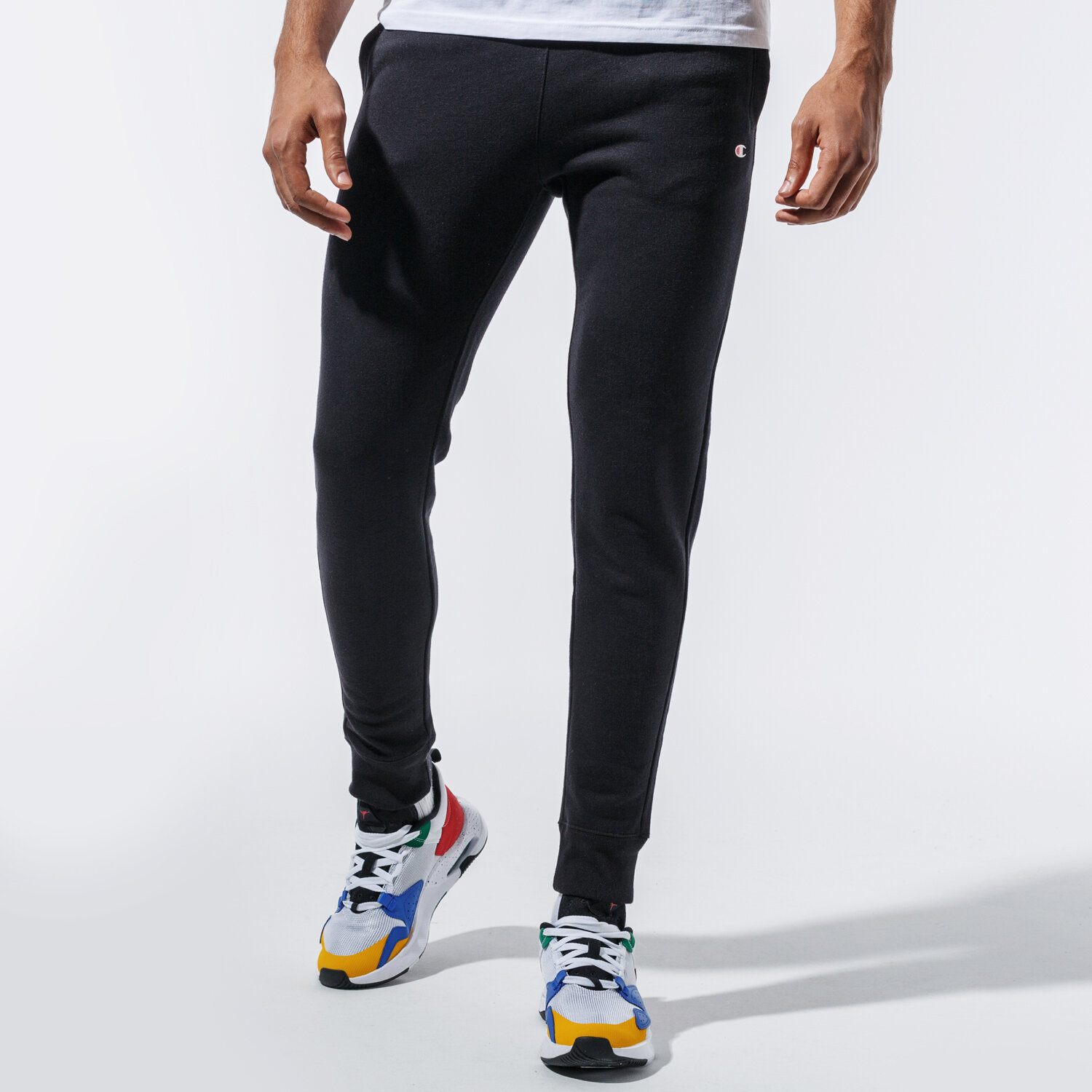 Spodnie sportowe męskie CHAMPION SPODNIE RIB CUFF PANTS 214962KK001 CZARNY