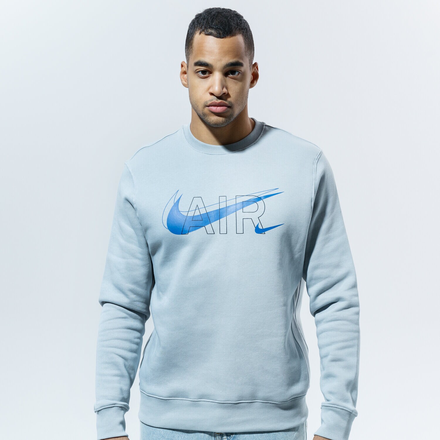 Bluza męska NIKE BLUZA M NSW CREW PRNT PACK BB DD9699-077 SZARY