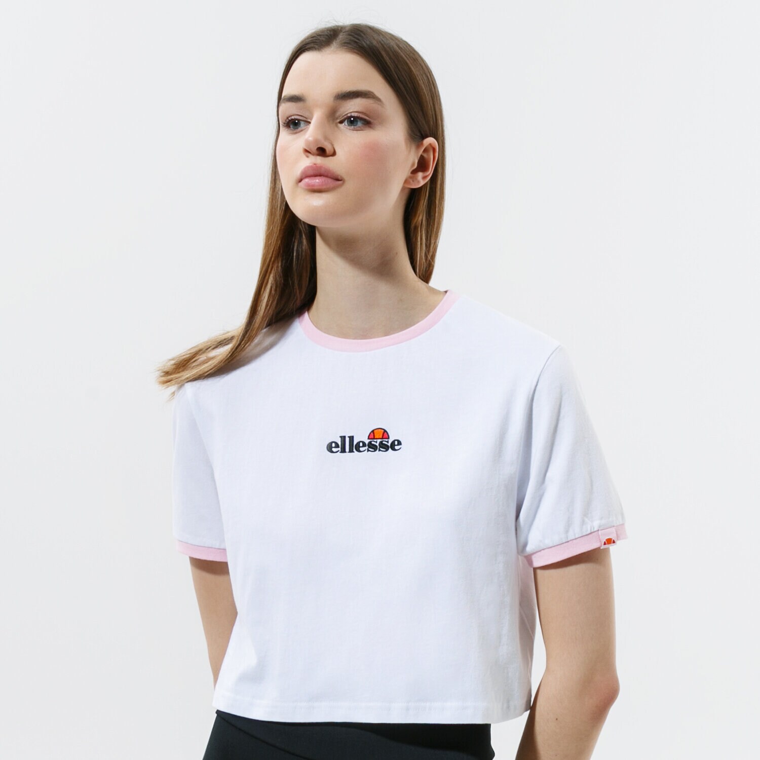 Koszulka, t-shirt damski ELLESSE T-SHIRT DERLA CROP T-SHIRT WHT SGJ11884908 BIAŁY