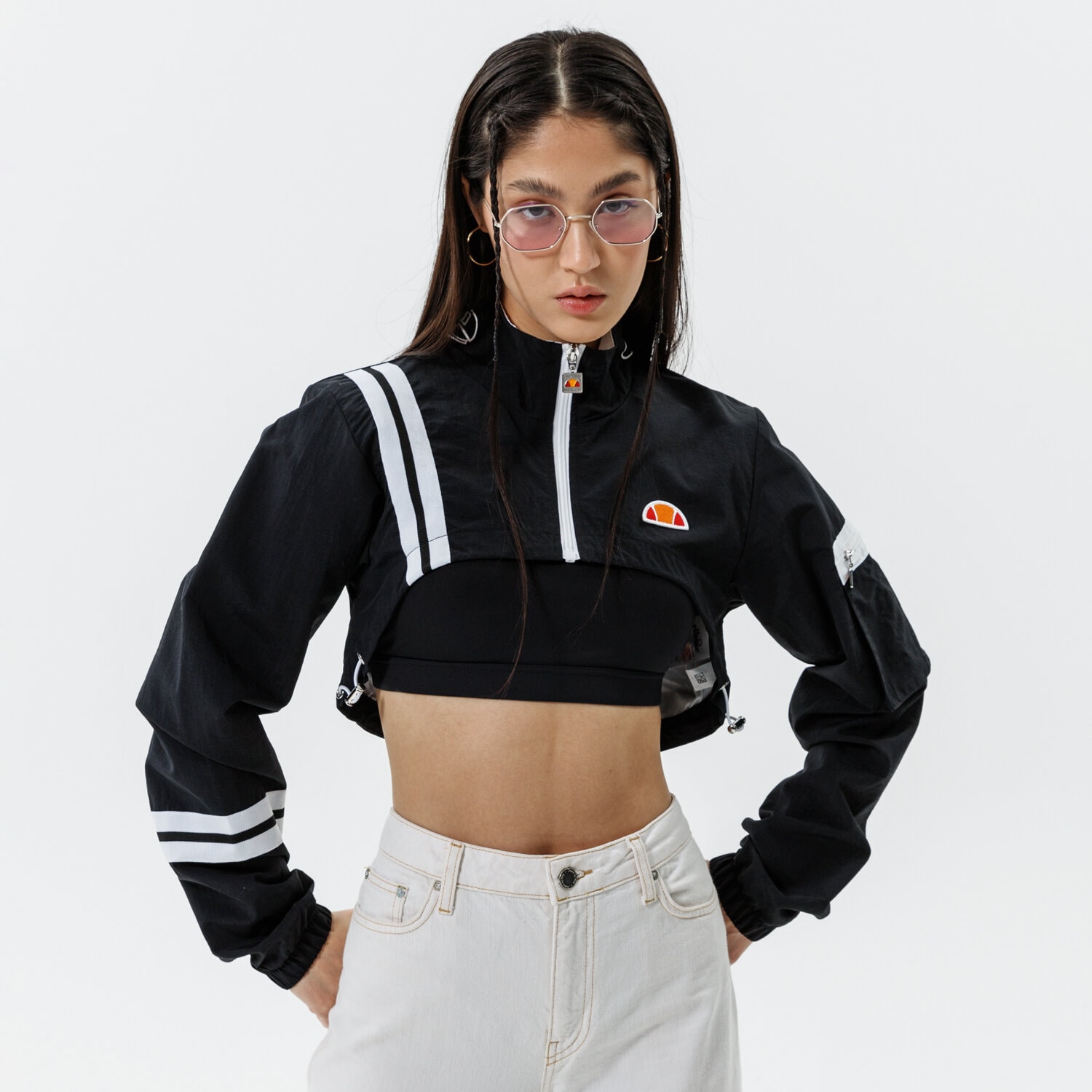 Bluza damska ELLESSE BLUZA ROZPINANA LAUDE CROP TRACK TOP BLK SGI11011011 CZARNY