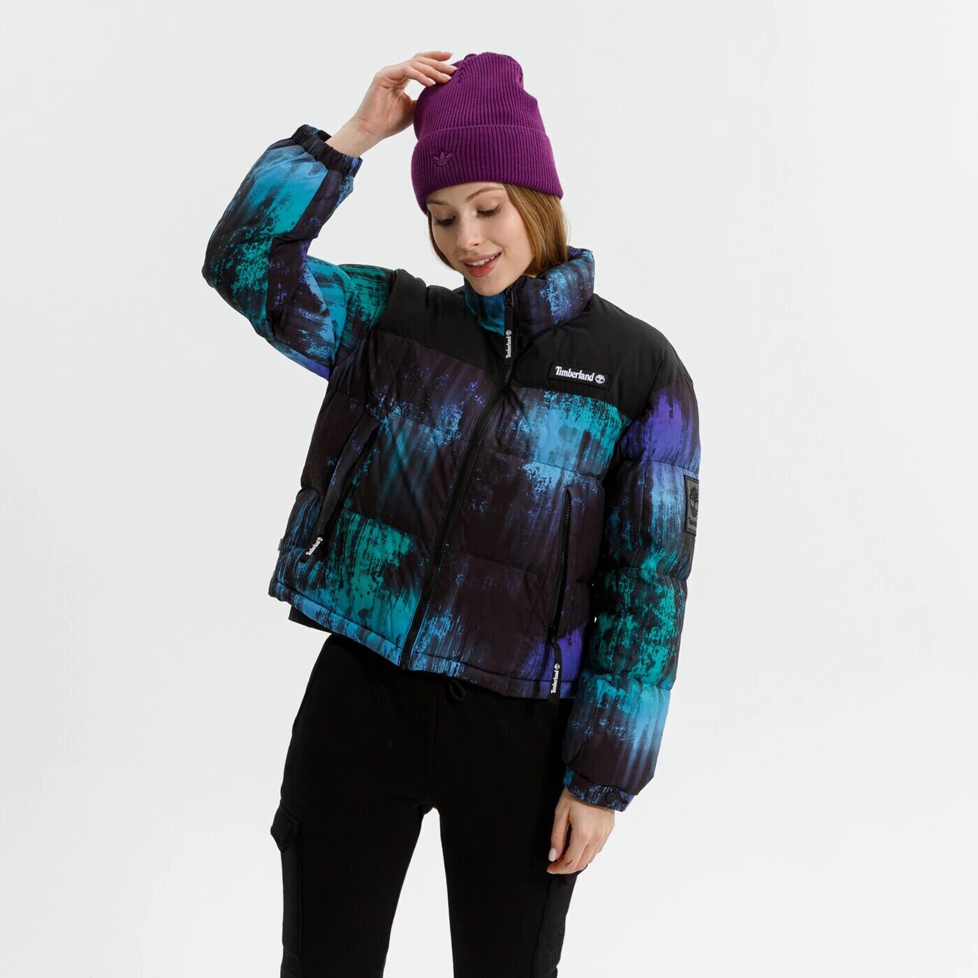 Kurtka zimowa damska TIMBERLAND KURTKA ZIMOWA NL SKY PRINTED PUFFER JACKET TB0A23PNCD01 MULTICOLOR