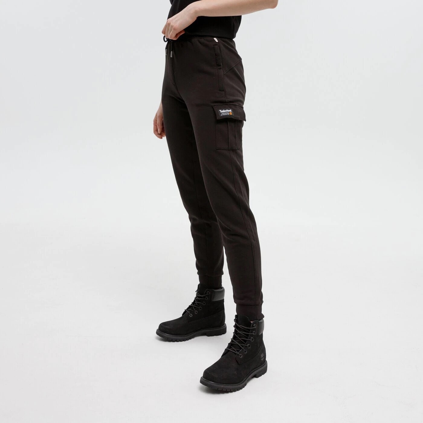 Spodnie sportowe damskie TIMBERLAND SPODNIE MIXED MEDIA CARGO GARMENT DYED TB0A23FW0011 CZARNY