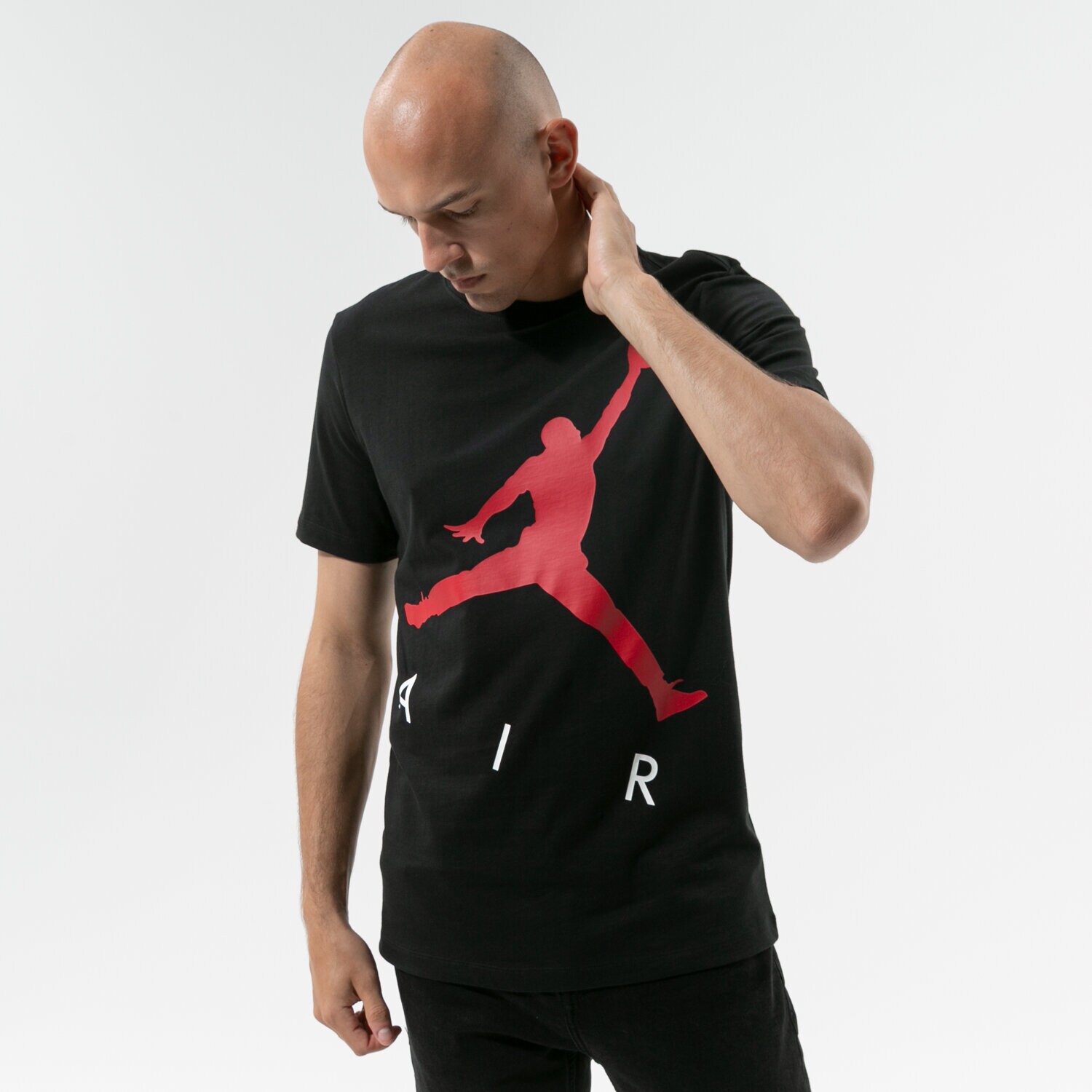 Koszulka, t-shirt sportowy męski JORDAN T-SHIRT JUMPMAN AIR HBR CV3425-010 SZARY