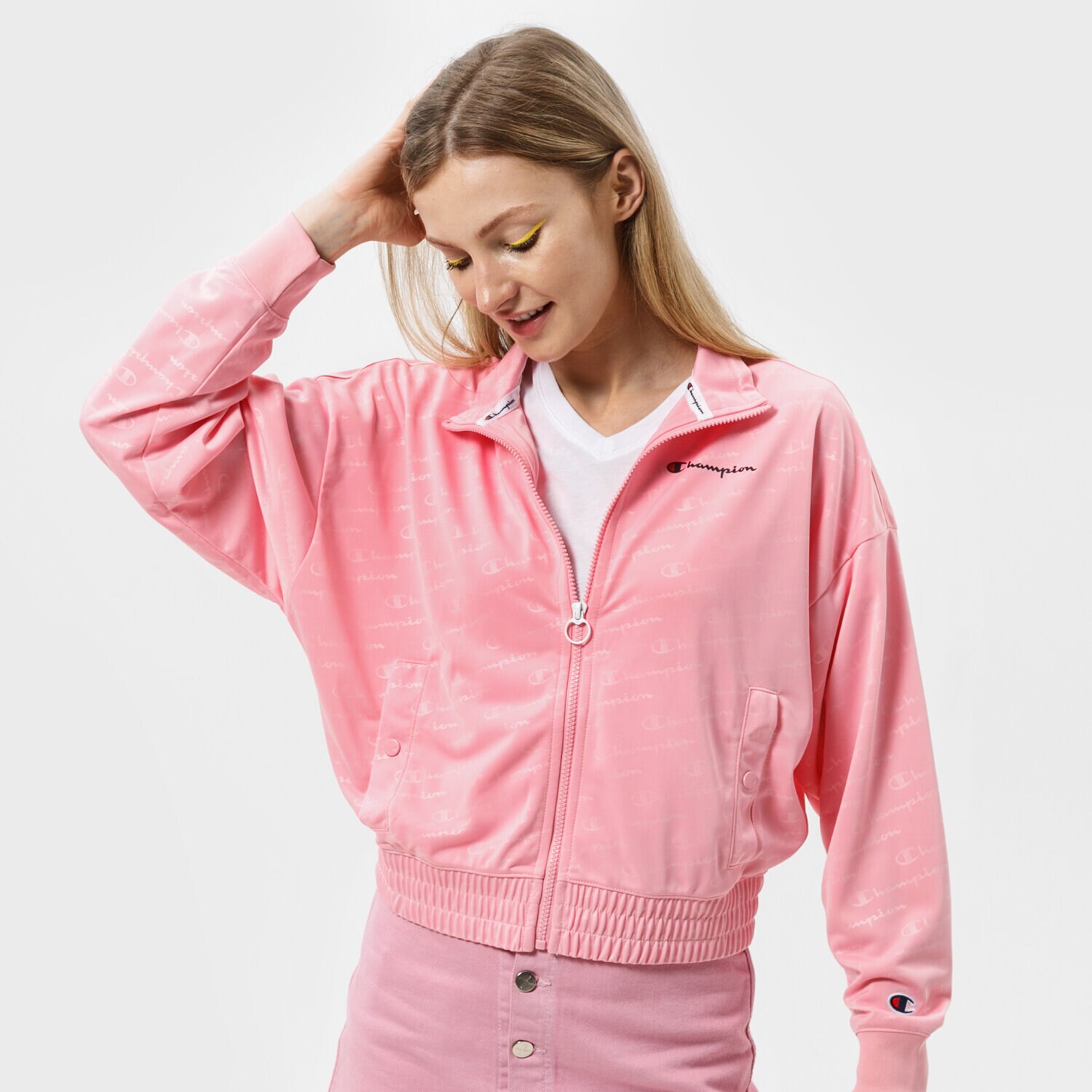 Bluza damska CHAMPION BLUZA ROZPINANA FULL ZIP SWEATSHIRT 112804PL027 RÓŻOWY