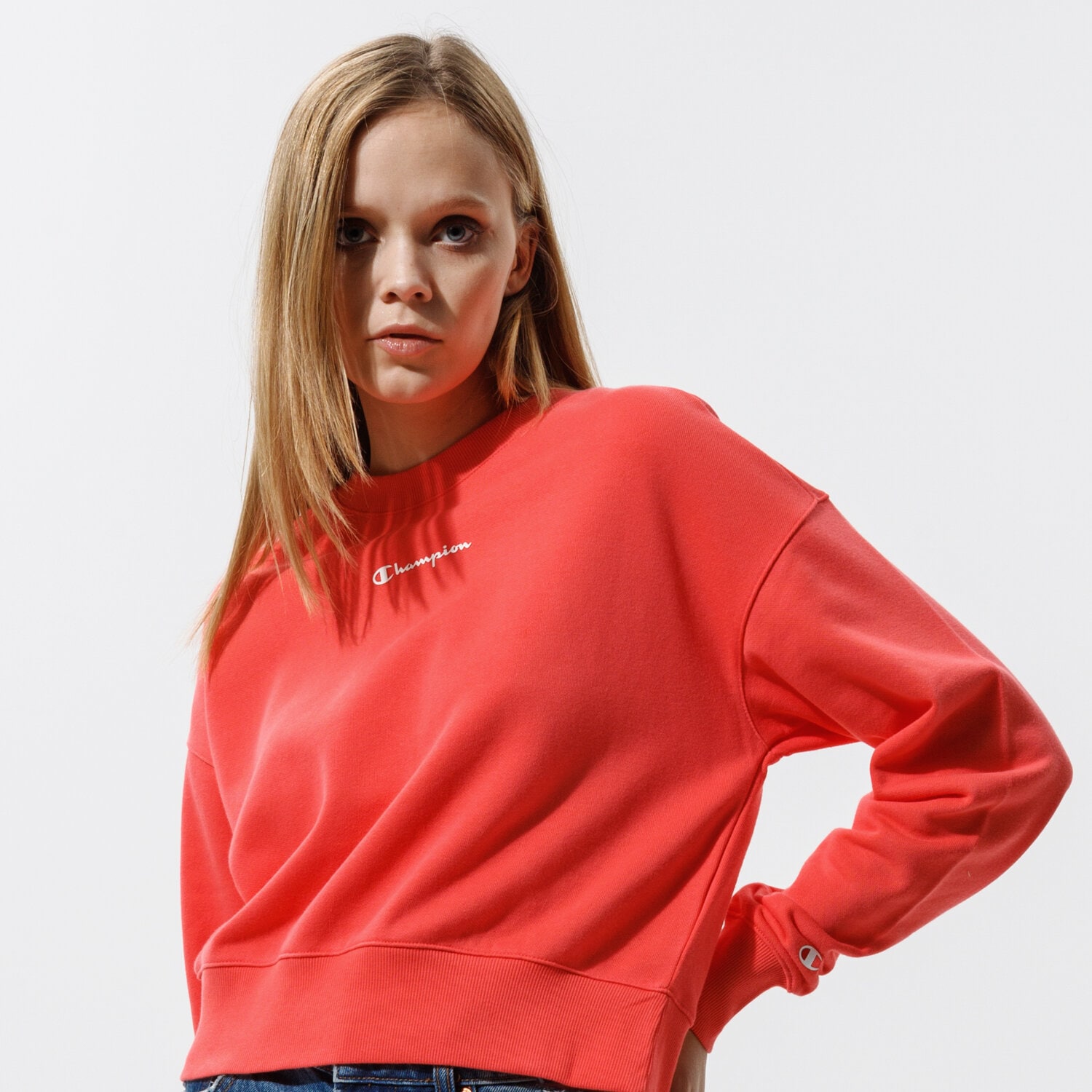Bluza damska CHAMPION BLUZA CREWNECK SWEATSHIRT 112588PS004 KORALOWY