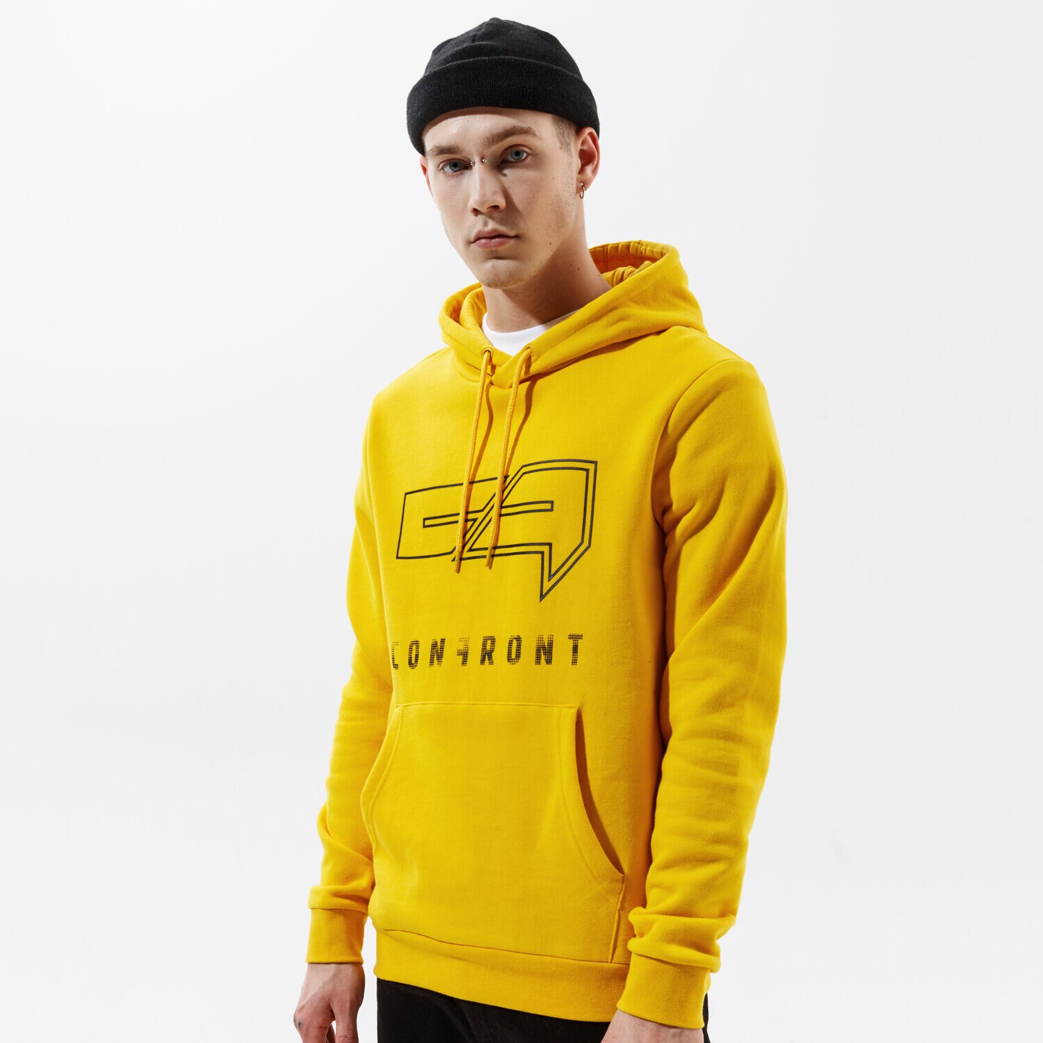 Bluza męska CONFRONT BLUZA Z KAPTUREM BIG LOGO HOODY YLW CF121BLM24003 ŻÓŁTY
