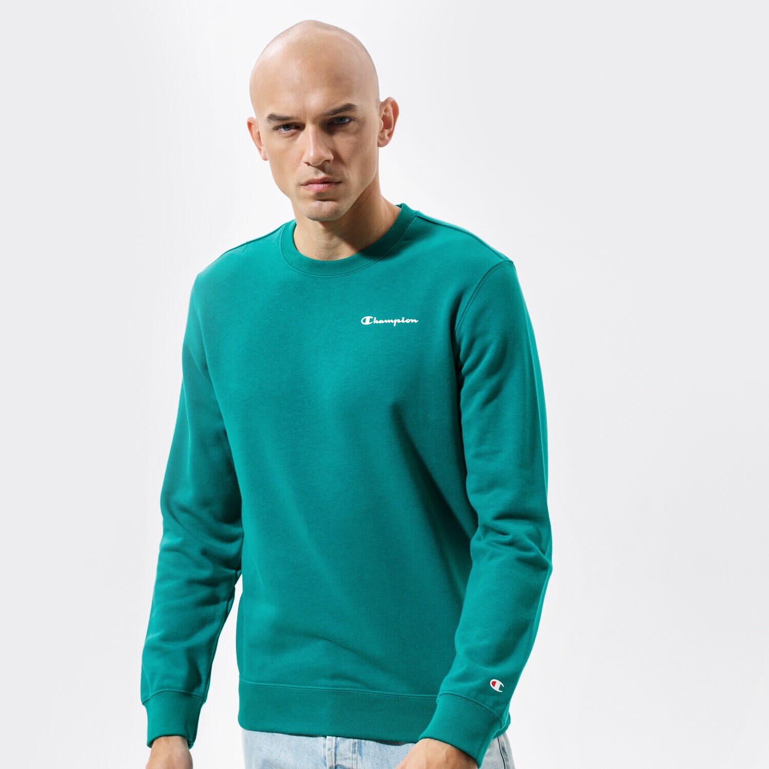 Bluza męska CHAMPION BLUZA CREWNECK SWEATSHIRT 214151GS040 ZIELONY